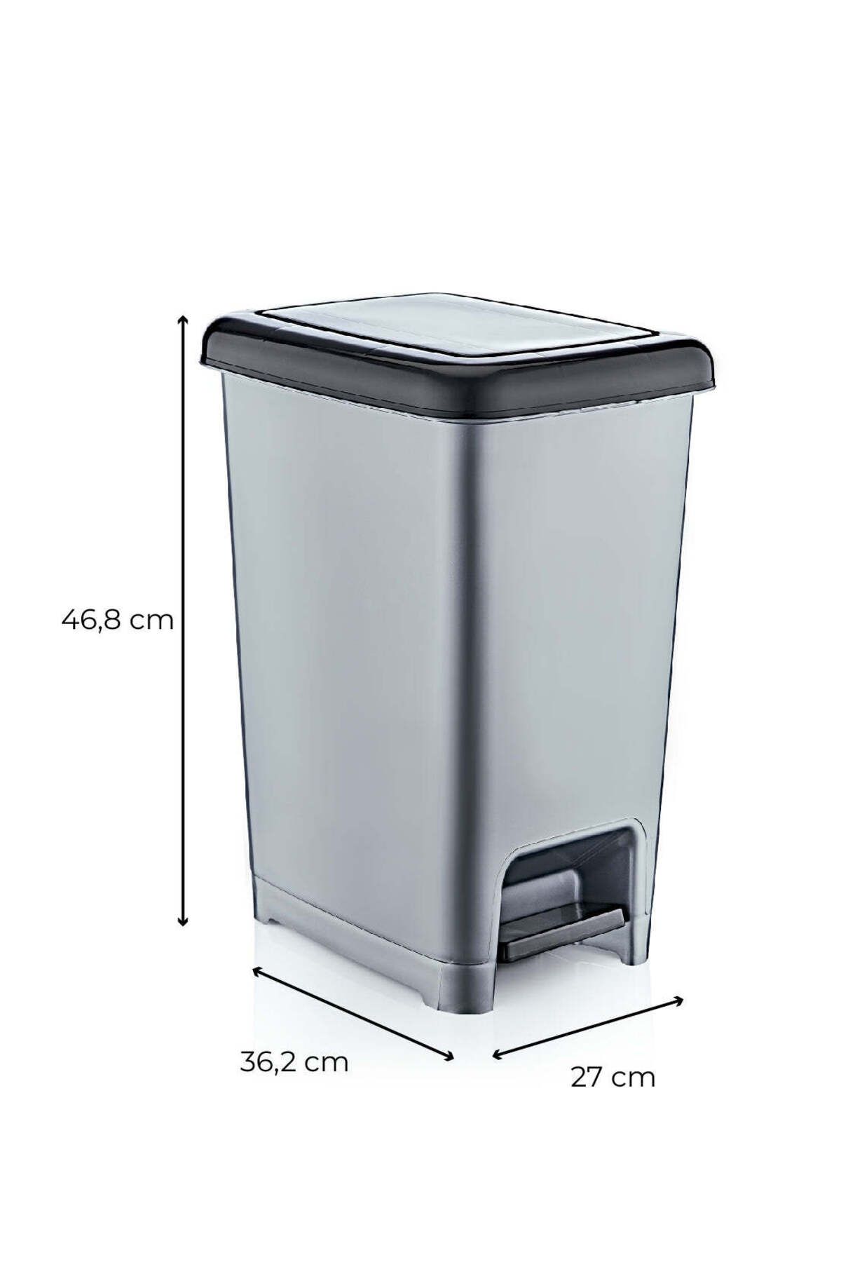 Viwares-25 Liter Slim Trittmülleimer Grau 3