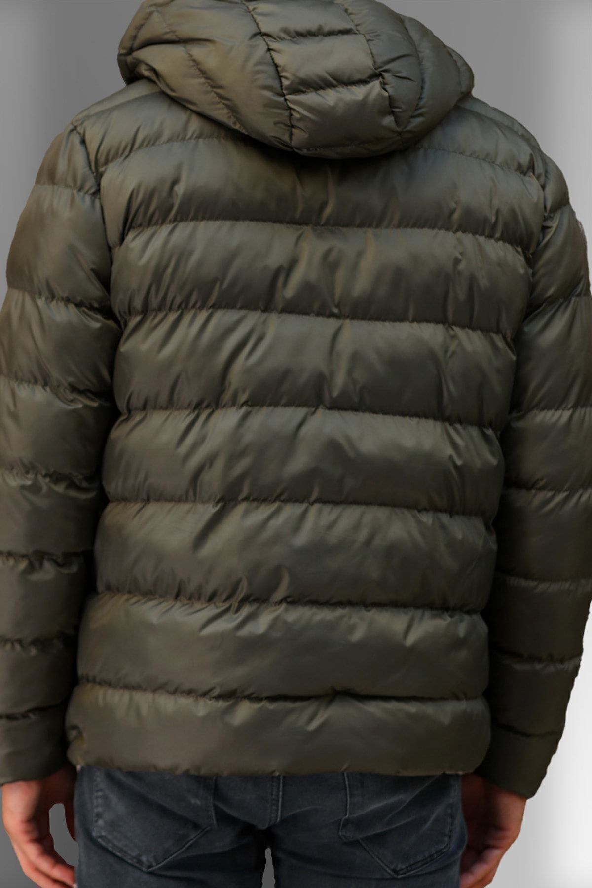 D1fference-Wasser- und winddichter aufblasbarer Winter-Sportmantel aus Khaki-Fleece für Herren mit Kapuze 4