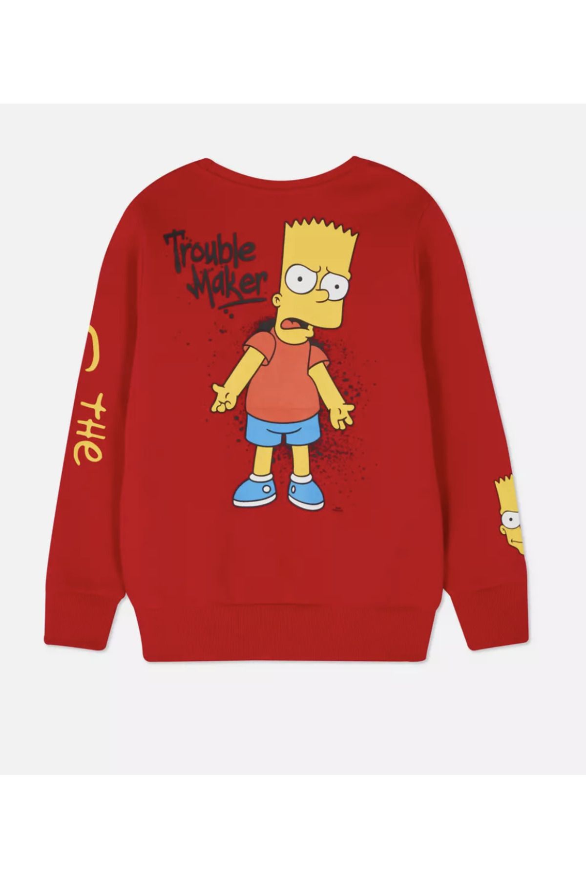 Lolliboomkids-Kids Red Color Trouble Maker Bart Simpson Red Color Sweatshirt 1