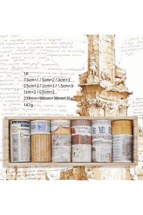 SF SCRAPBOOK KIRTASİYE 18 Adet Scrapbook / Rulo Bant / Desenli Bant Washi Tap...