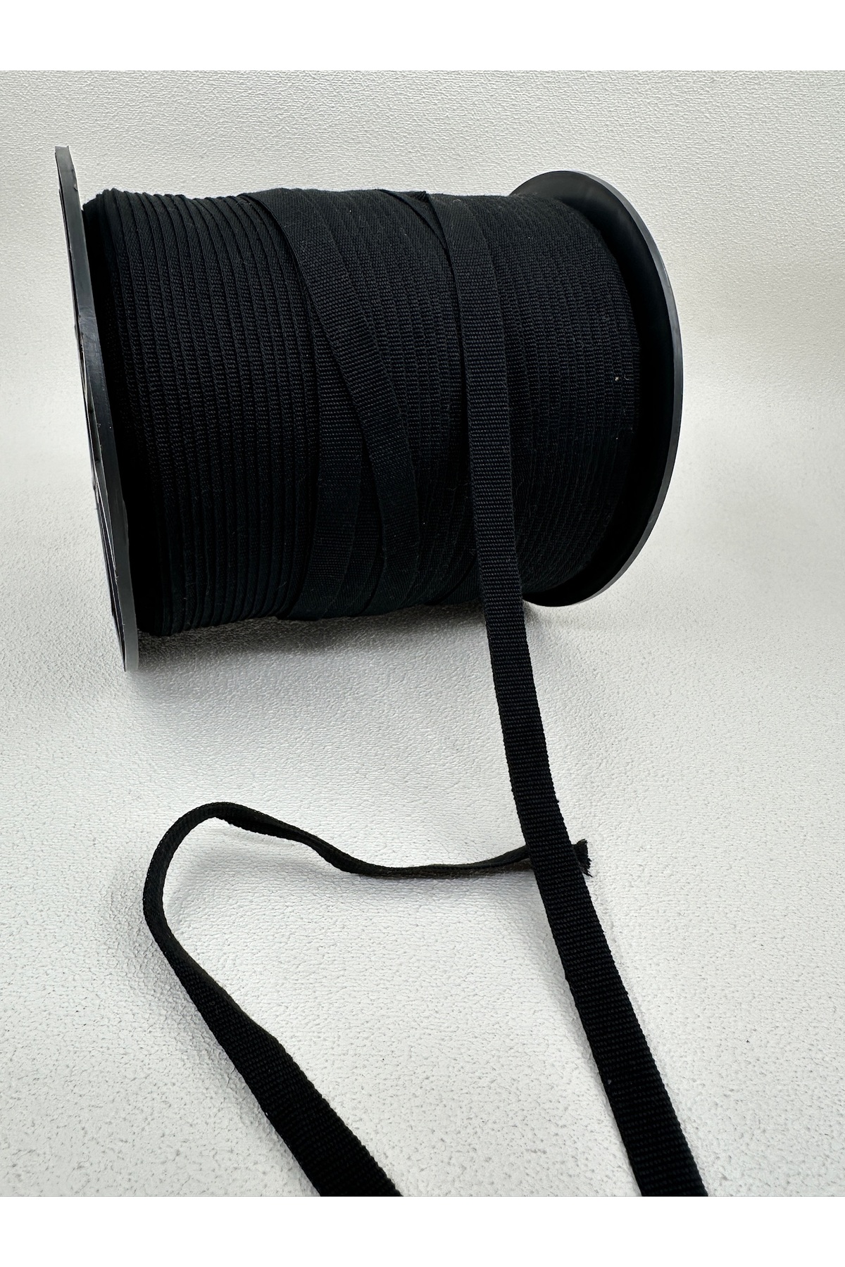 1 cm grainy strip-5 meters-black-cotton