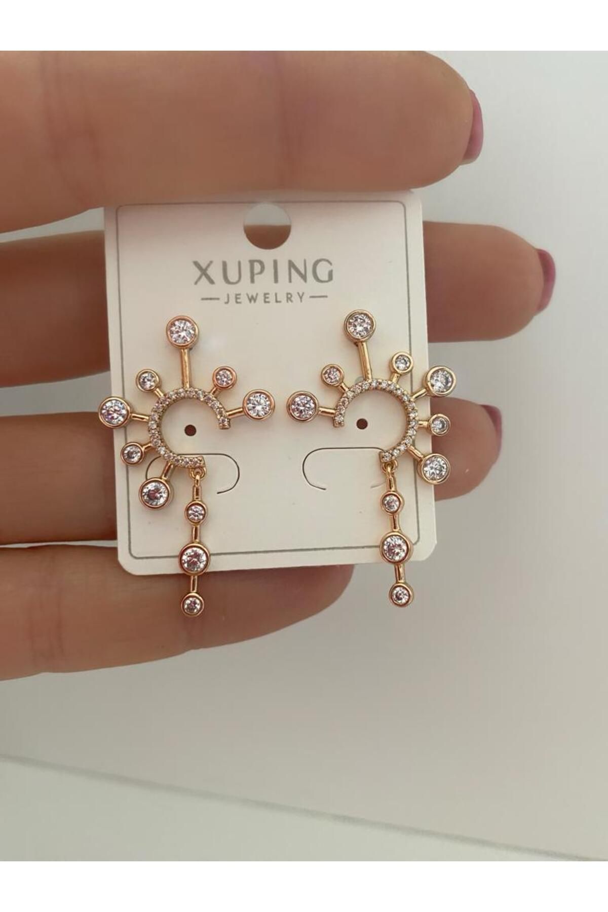 vip seri kararmaz xuping zirkon taşlı küpe