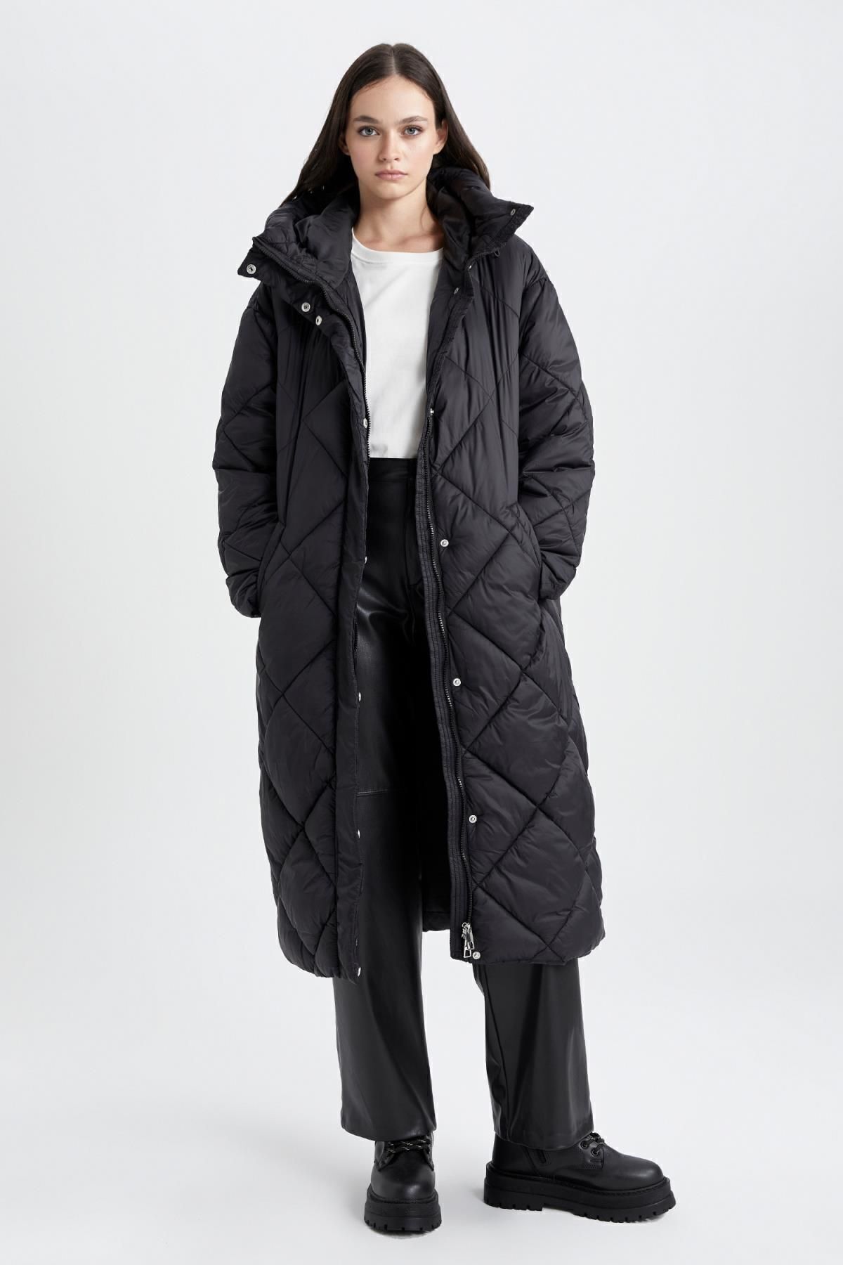 DeFacto-Wasserdichter, langer Parka mit Kapuze - A1151ax23au 3