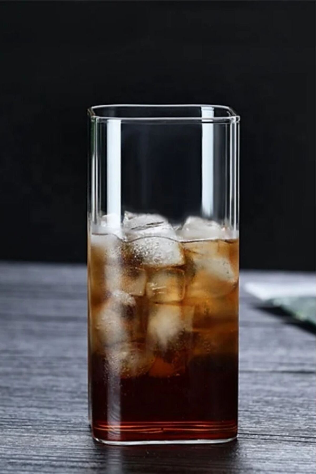 2 Li Pipetli Kare Kahve Bardağı | Meşrubat Bardağı | Soğuk Kahve Bardağı | Dikdörtgen bardak 350ml