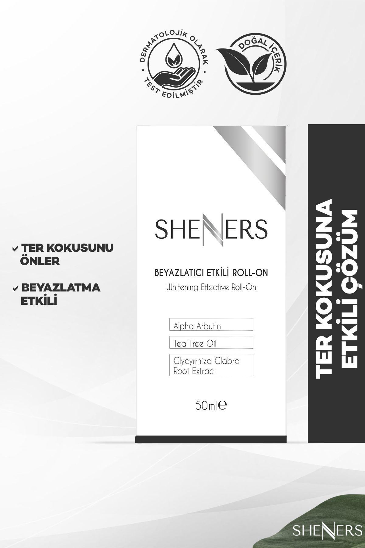 رول سفید کننده ضد بوی عرق عصاره درخت چای 50 میلی لیتر Sheners