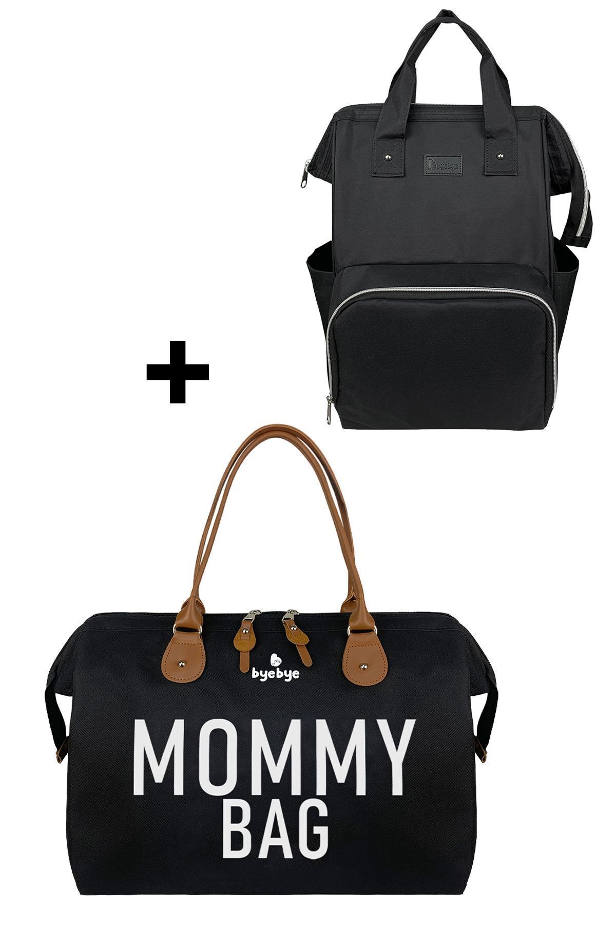 Mommy Bag Anne Bebek Bakım Omuz Çantası Silver Anne Bebek Bakım Sırt Çantası-siyah