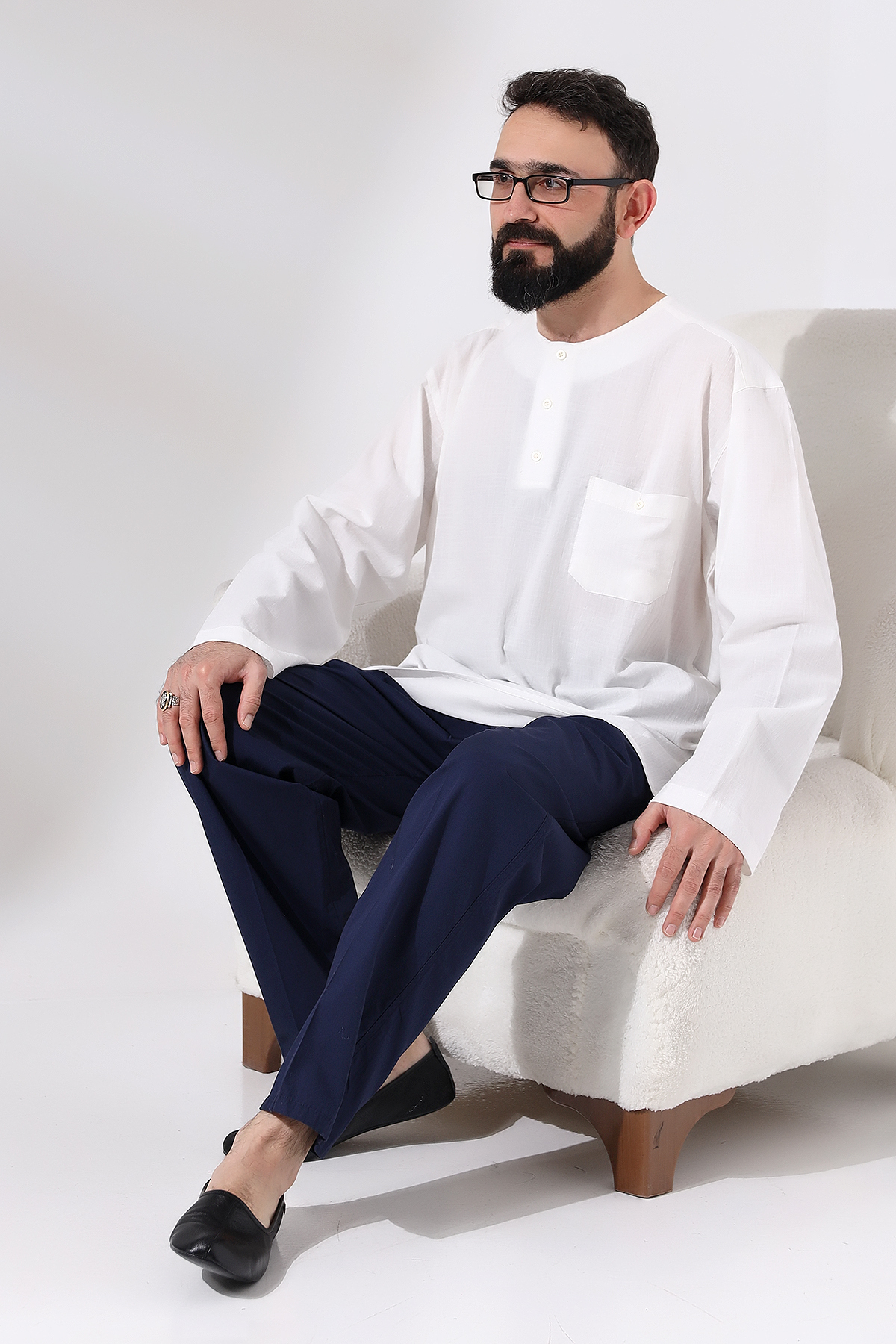 شلوار مردانه آبی سرمه ای ihvan online | ihvn5566 اورجینال - تصویر 8