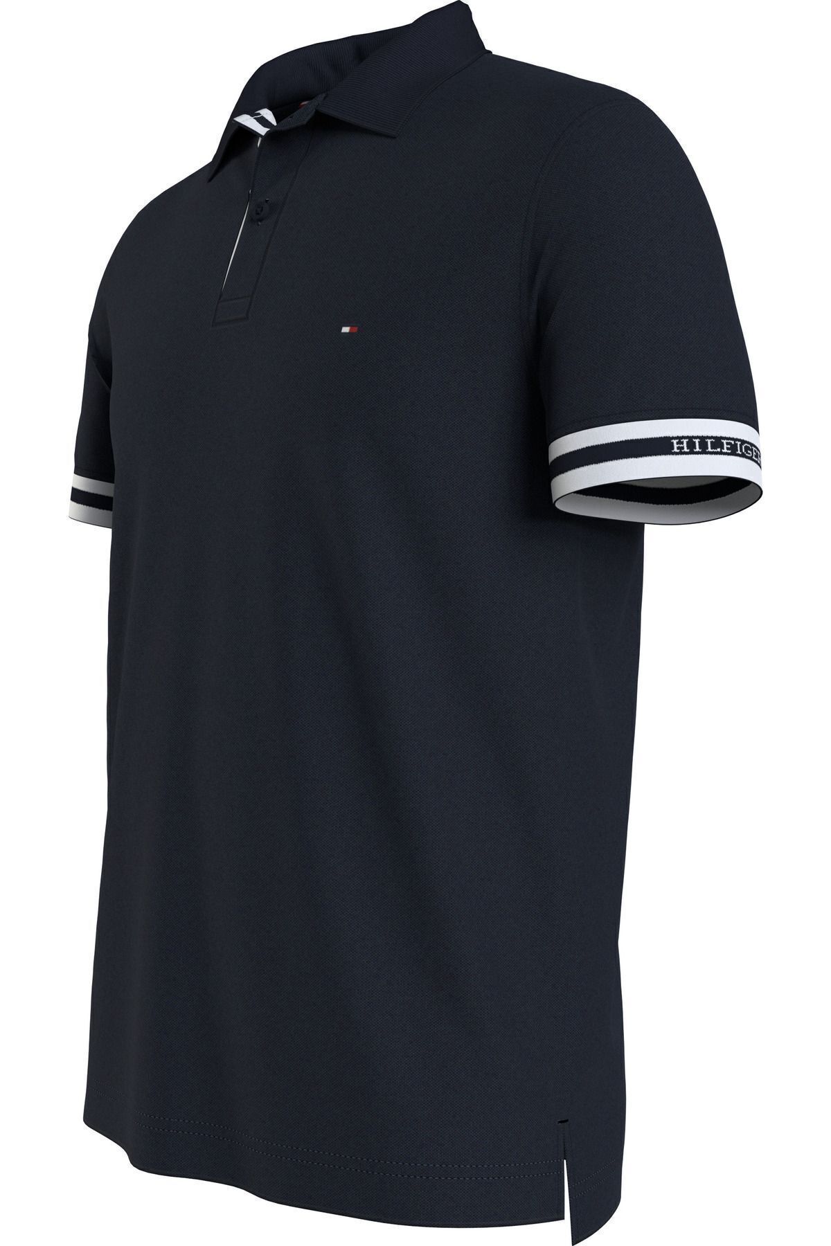 تی شرت یقه پولو آبی مردانه دکمه یاکا آستین کوتاه پوشان Tommy Hilfiger