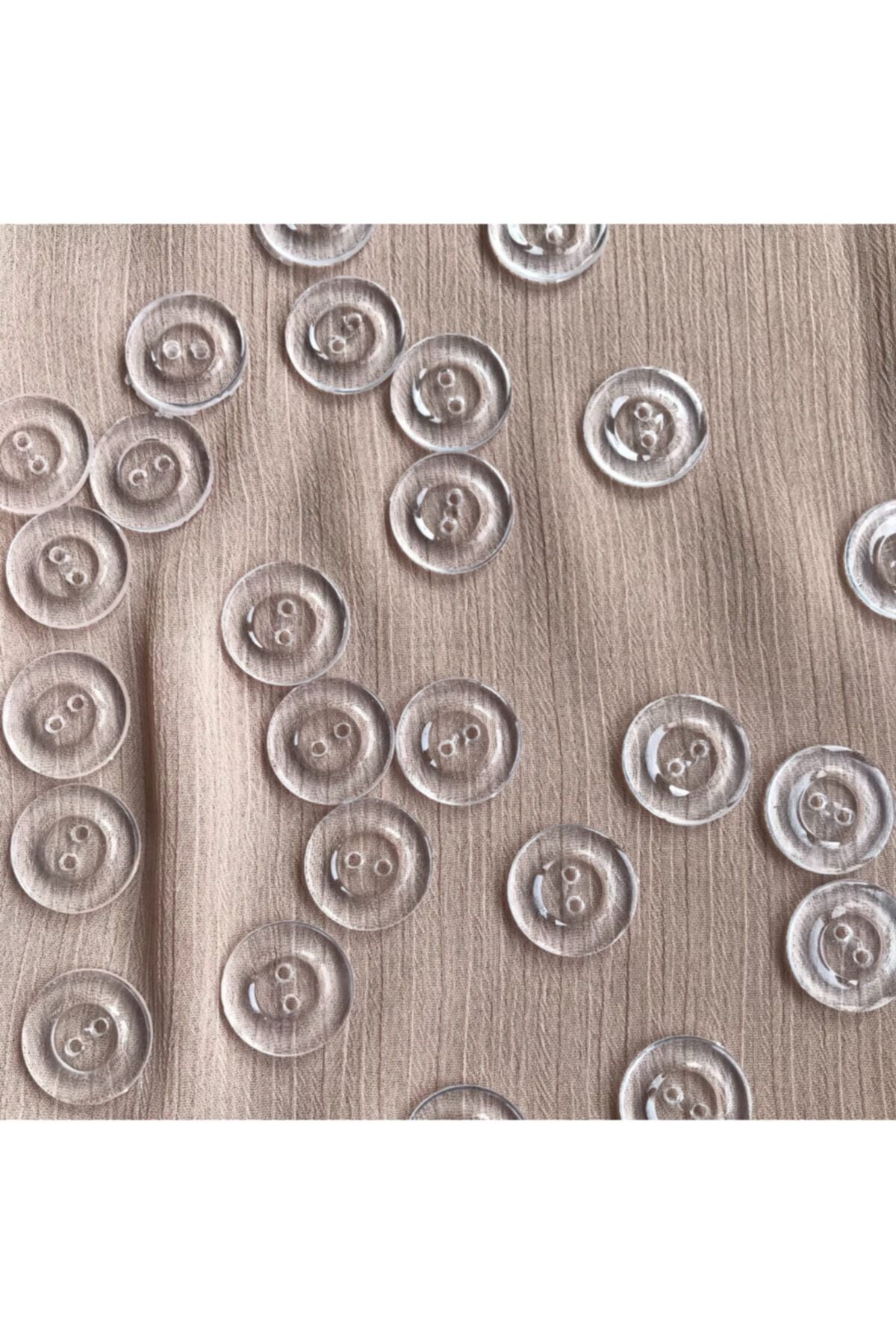 Bukle İplik Şeffaf Düğme 32 Boy - 2.05 Cm 100 Adet ( Nevresim Düğmesi )