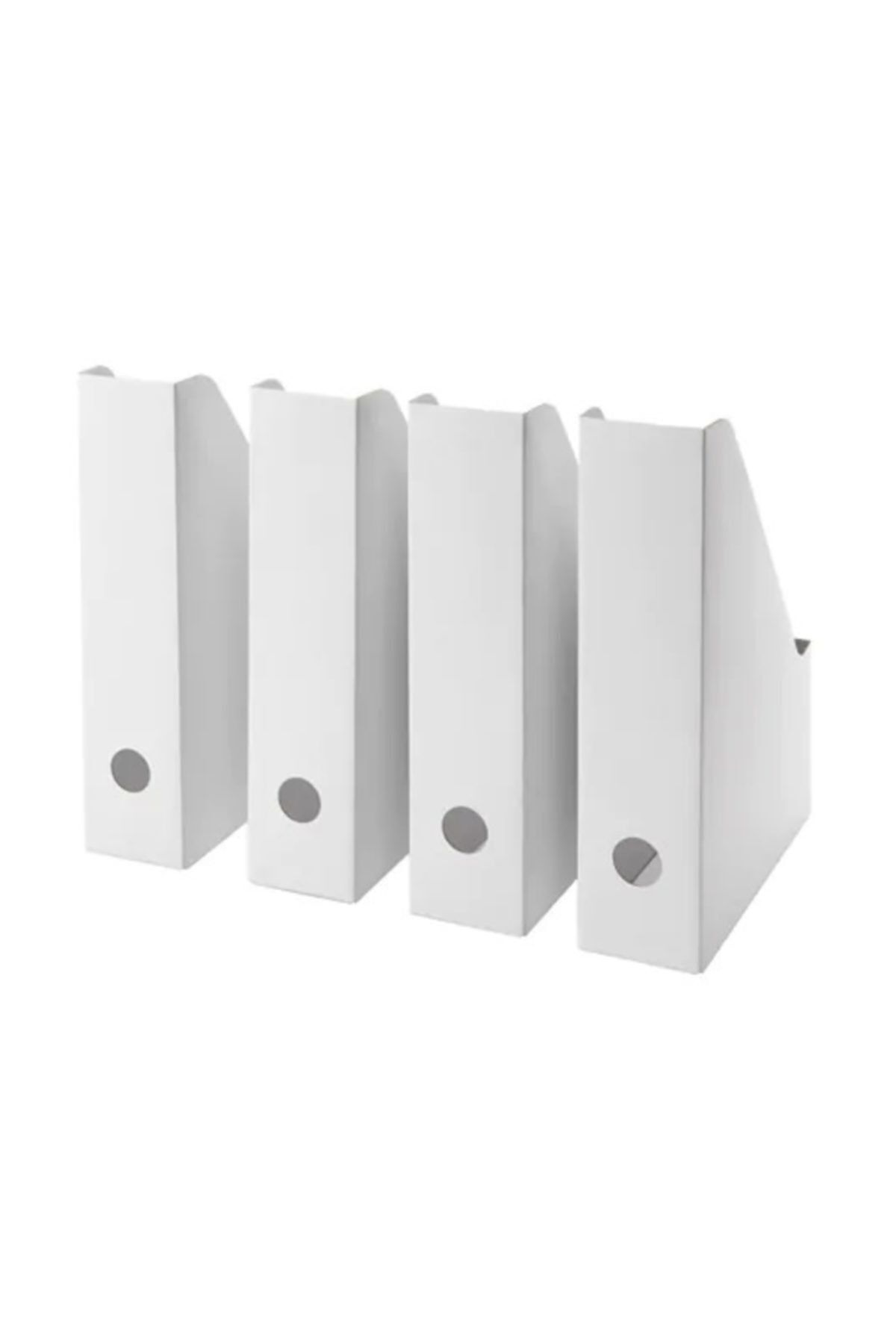 IKEA-Fluns Set of 4 White Box Folder File Magazine Holder Paperwork Magazine File 4thQuantity 4