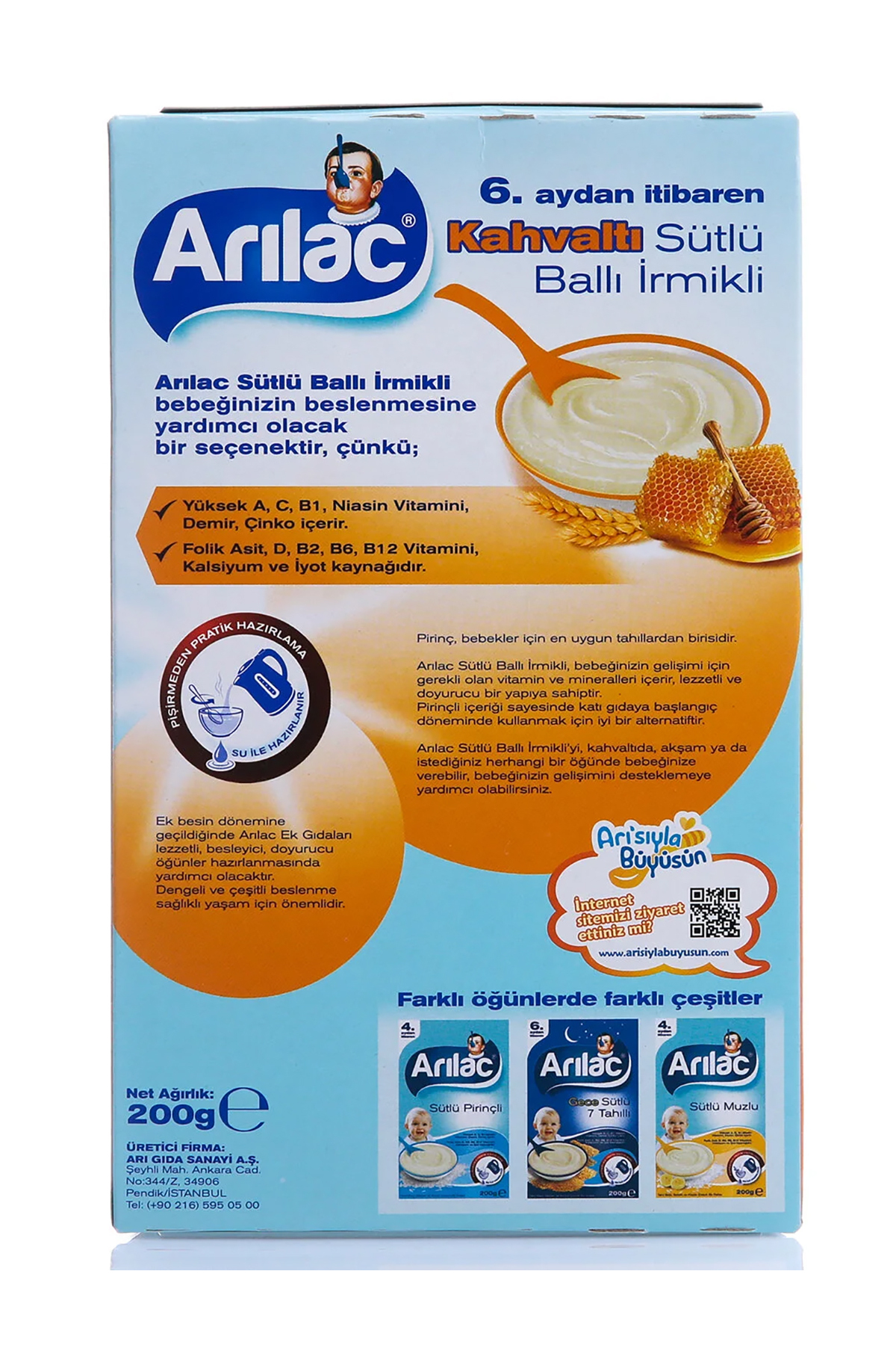 ARI Lac Ballı Irmikli Kaşık Maması 200 gr fotoğrafı 2 (önizleme)