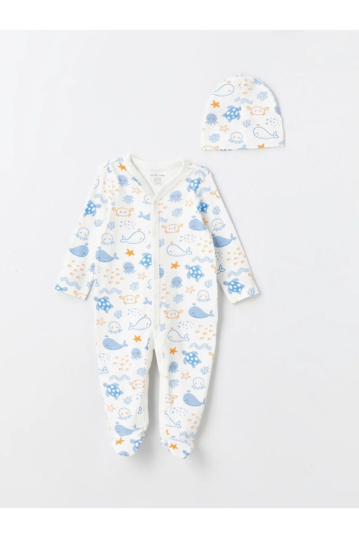 ست ترخیص بیمارستانی چاپی LCW نوزاد یقه نوزاد پسر LC Waikiki