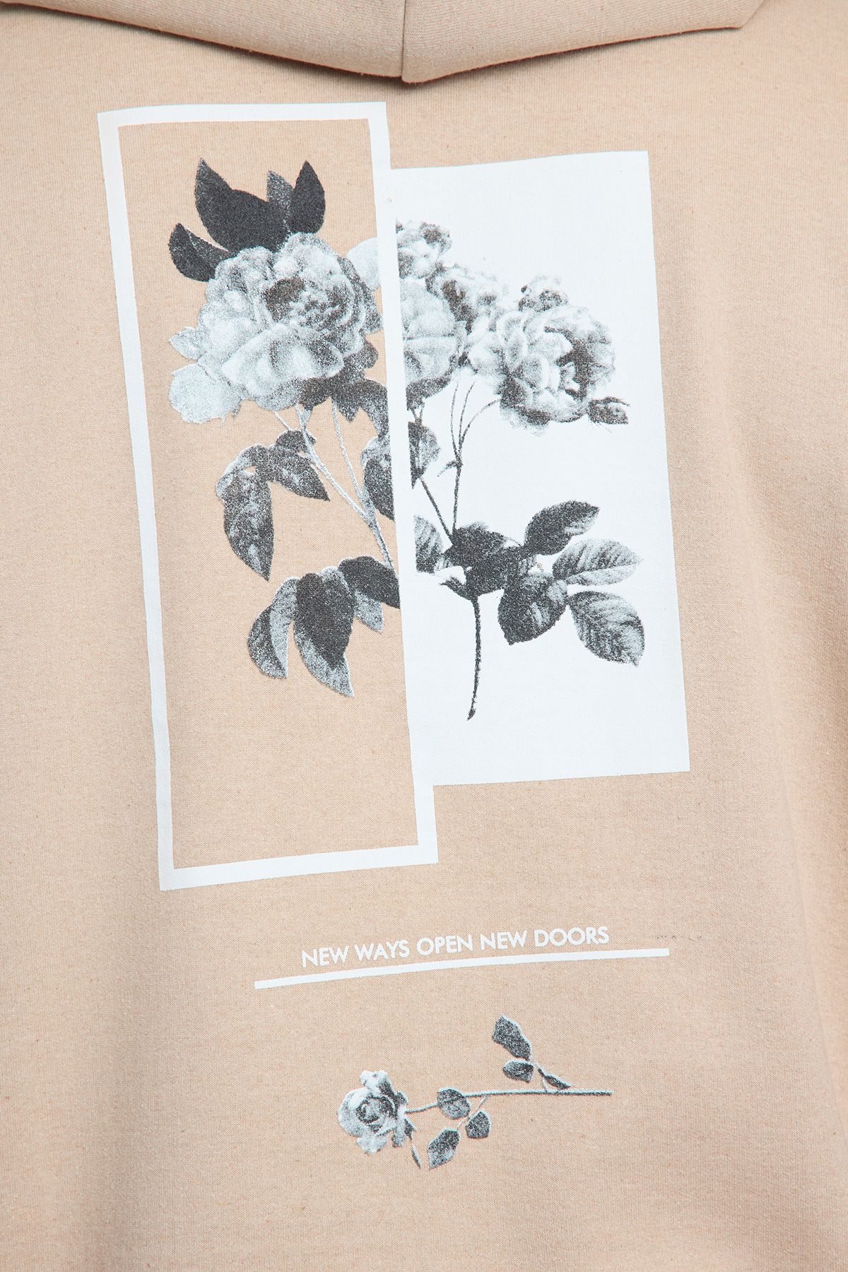 Trendyol Collection-Bluza polarowa z kapturem i nadrukiem kwiatowym Oversize - duży rozmiar Tmnaw25Ao00021 3