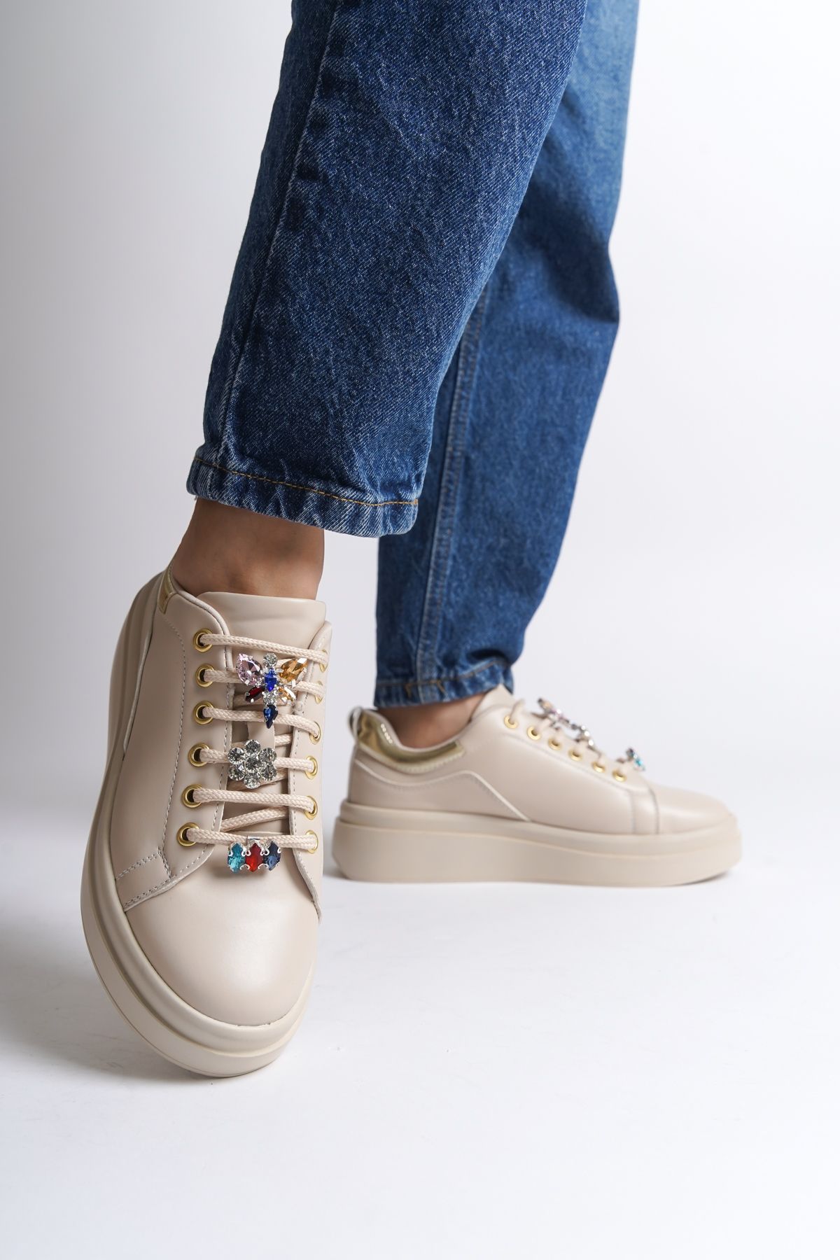 اسنیکر نود زنانه لوازم جانبی سنگی کفش ورزشی Capone Outfitters