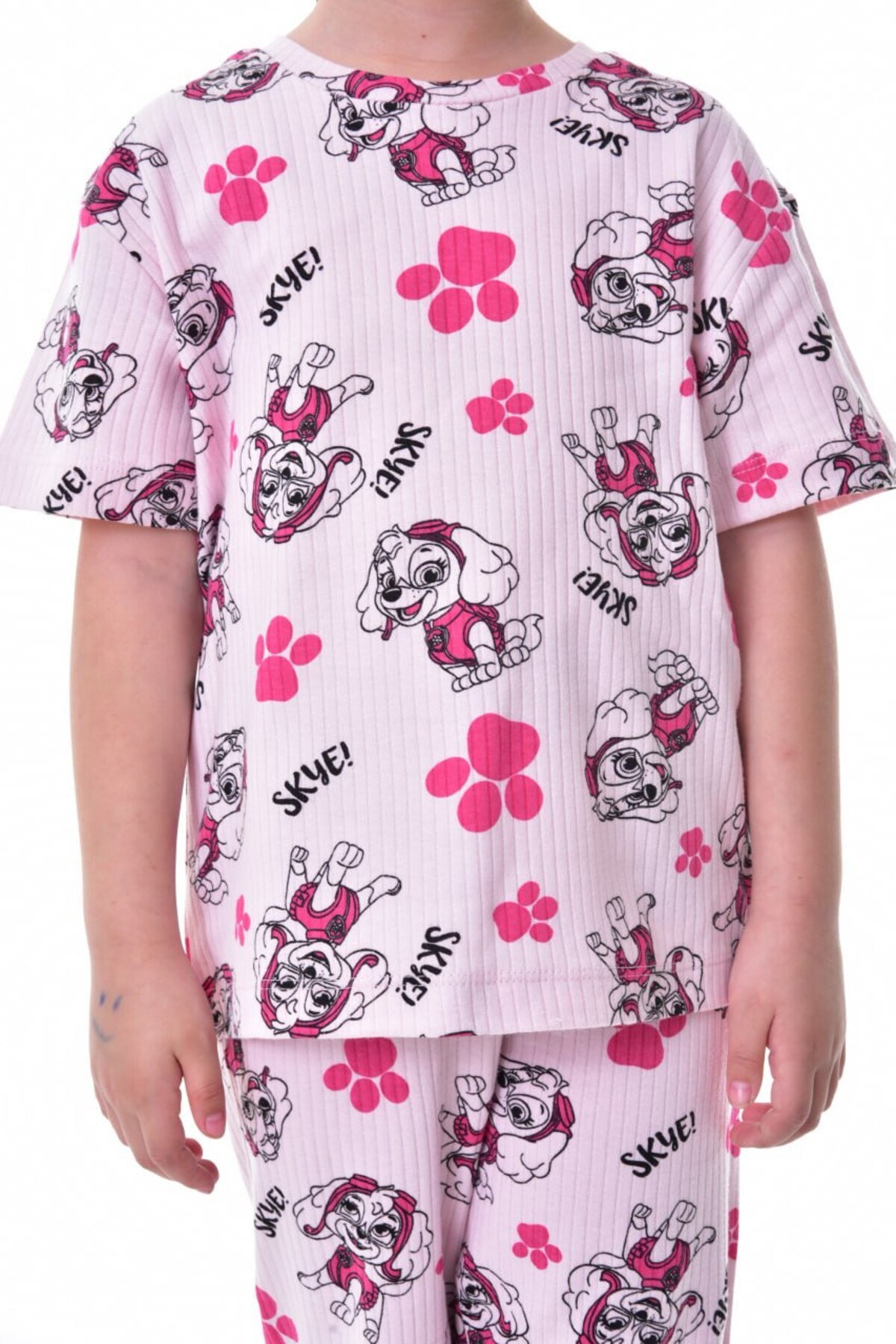 bunny hopp %100 Pamuk Interlok Kumaş Paw Patrol Kısa Kollu Kız Çocuk Pijama Takımı (3,4,5,6,7,8,9,10,11,12 YAŞ) fotoğrafı 2 (önizleme)