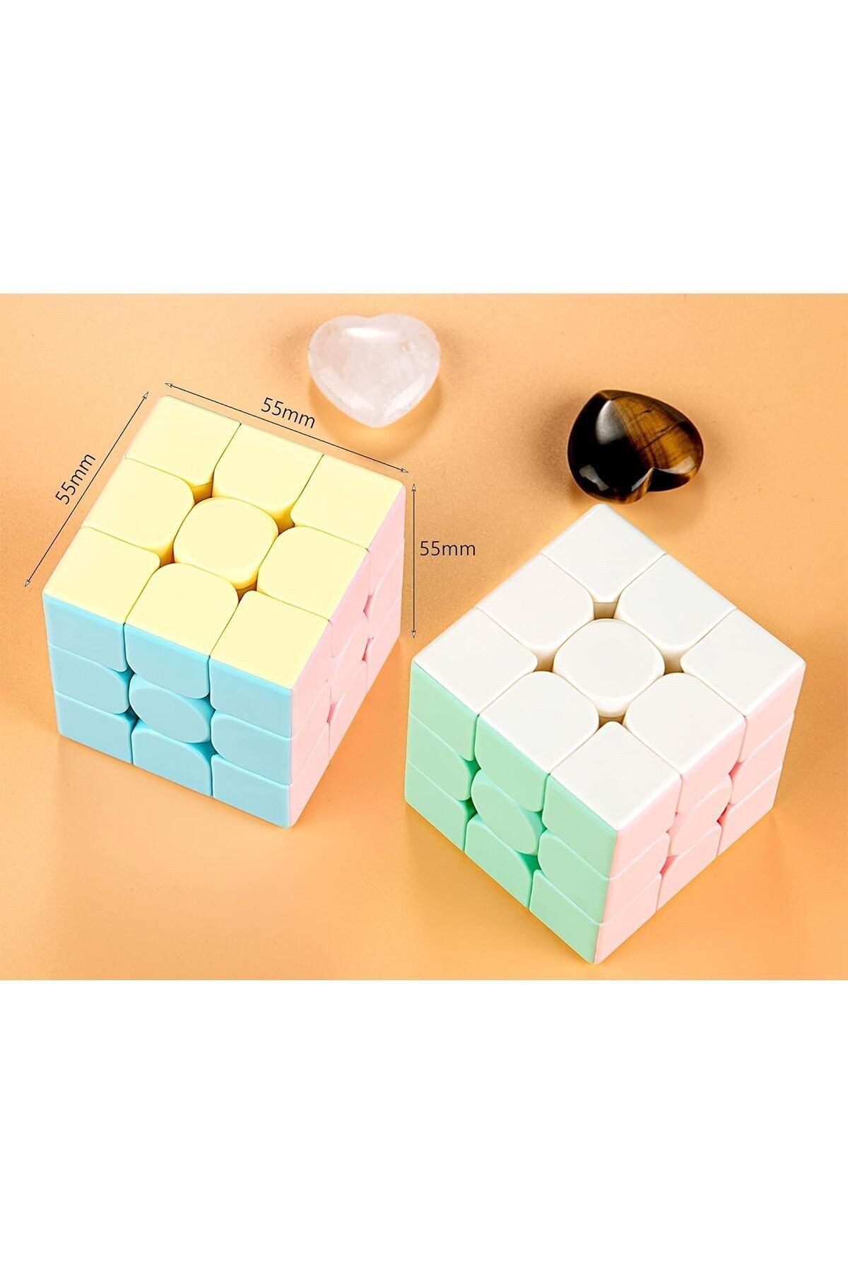 Oyunsal-Speed Cupe Cube Brain Cube 3X3 Pastel Colors Speed Cube, Fidget Toy Brain Teaser 3