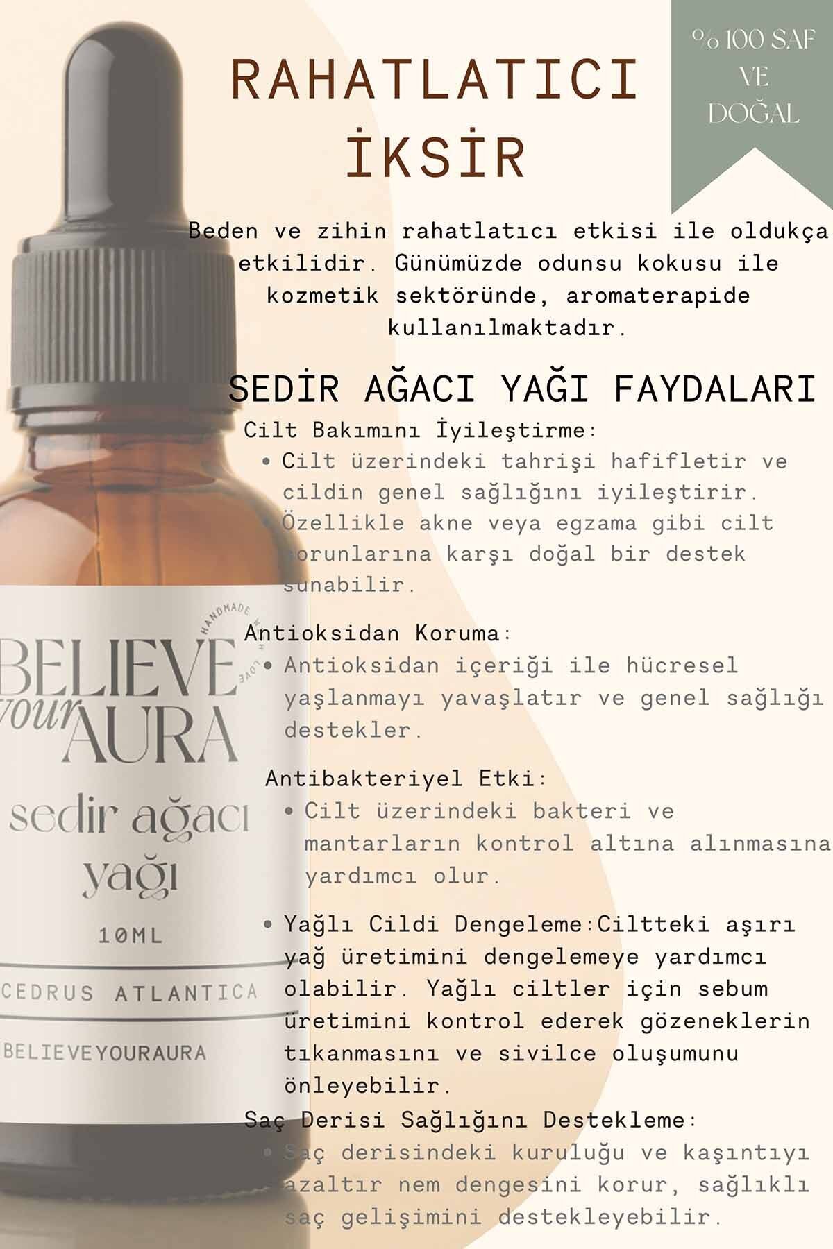 ست مراقبت از پوست و مو درخت سدر 100% خالص و طبیعی روغن درخت سرو، آب و صابون پوست Believe Your Aura