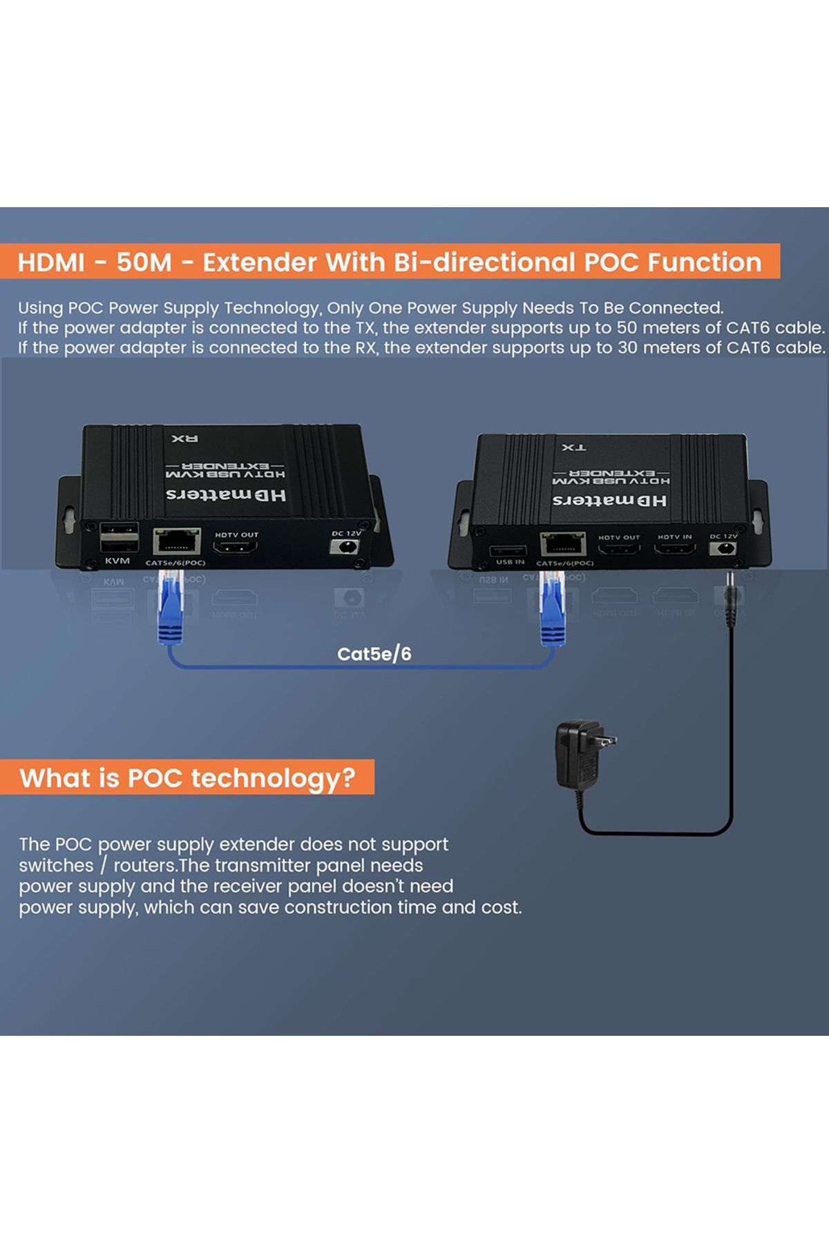 Choice-USB HDMI KVM extender splitter over Ethernet 1080P Extender HDMI USB KVM Extender splitter HDMI L... 3