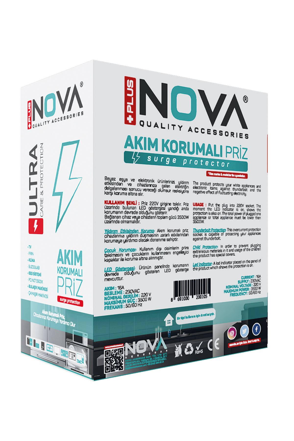 Nova-Plus Surge Protected Socket 4