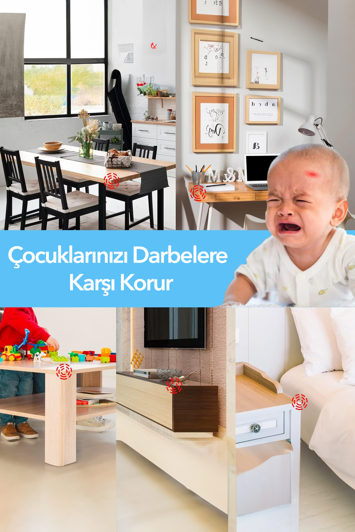 LOVEX Bebek Odası Mobilya Köşe Kenar Koruma Bariyeri Silikon Komodin Sehpa Dolap Kenarları Köşe Koruması fotoğrafı 2 (önizleme)