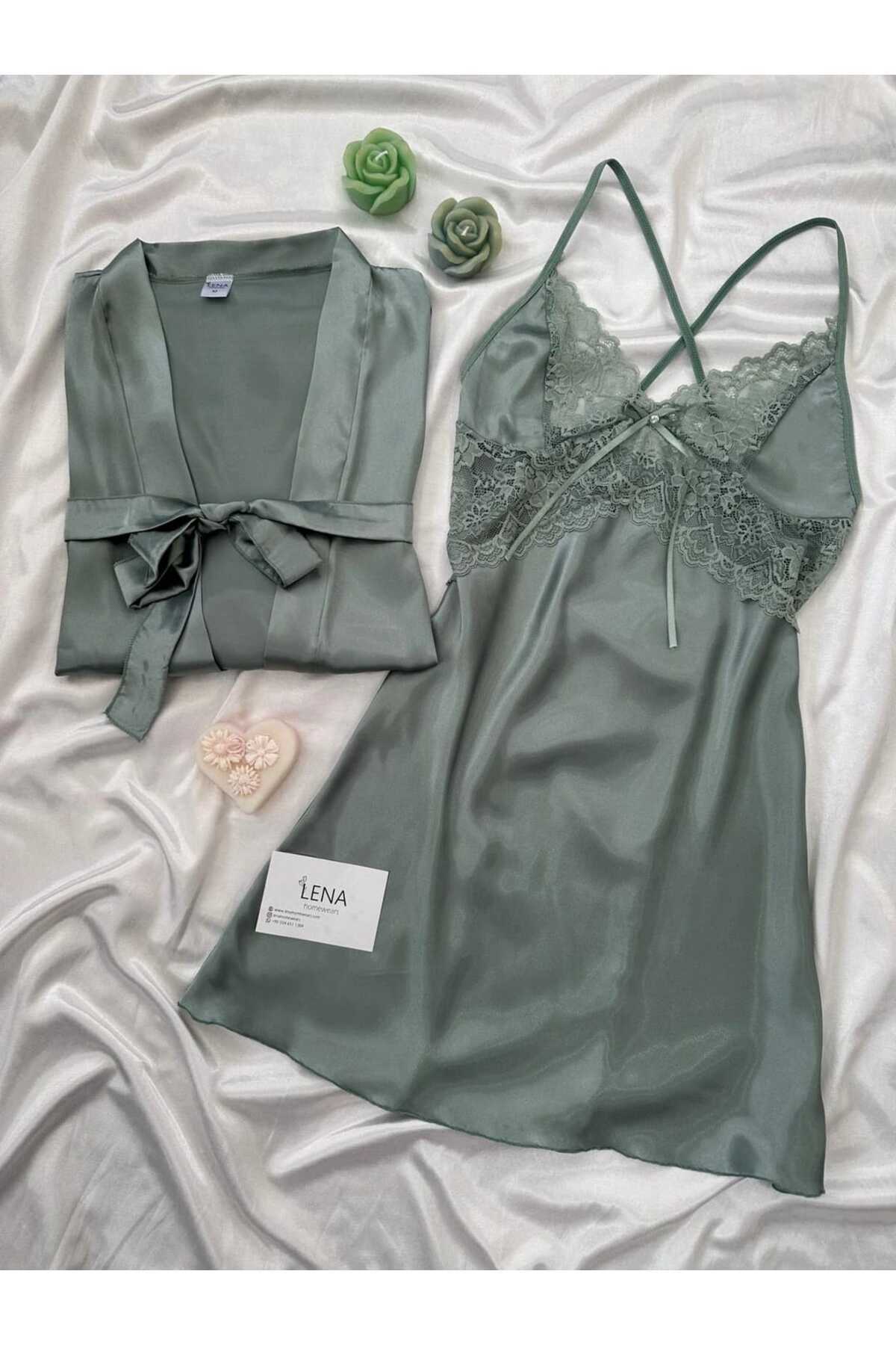 Satin Double Cagla Nightgown Set