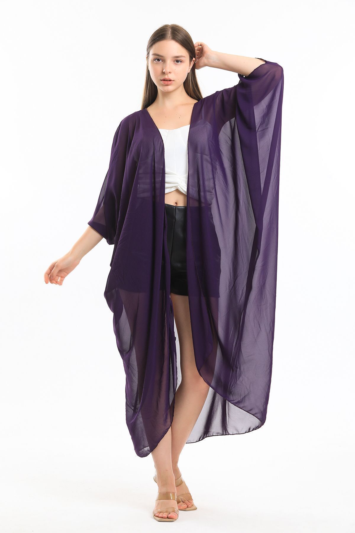  Sense Mor Şifon Plaj Kimono | ELB33597