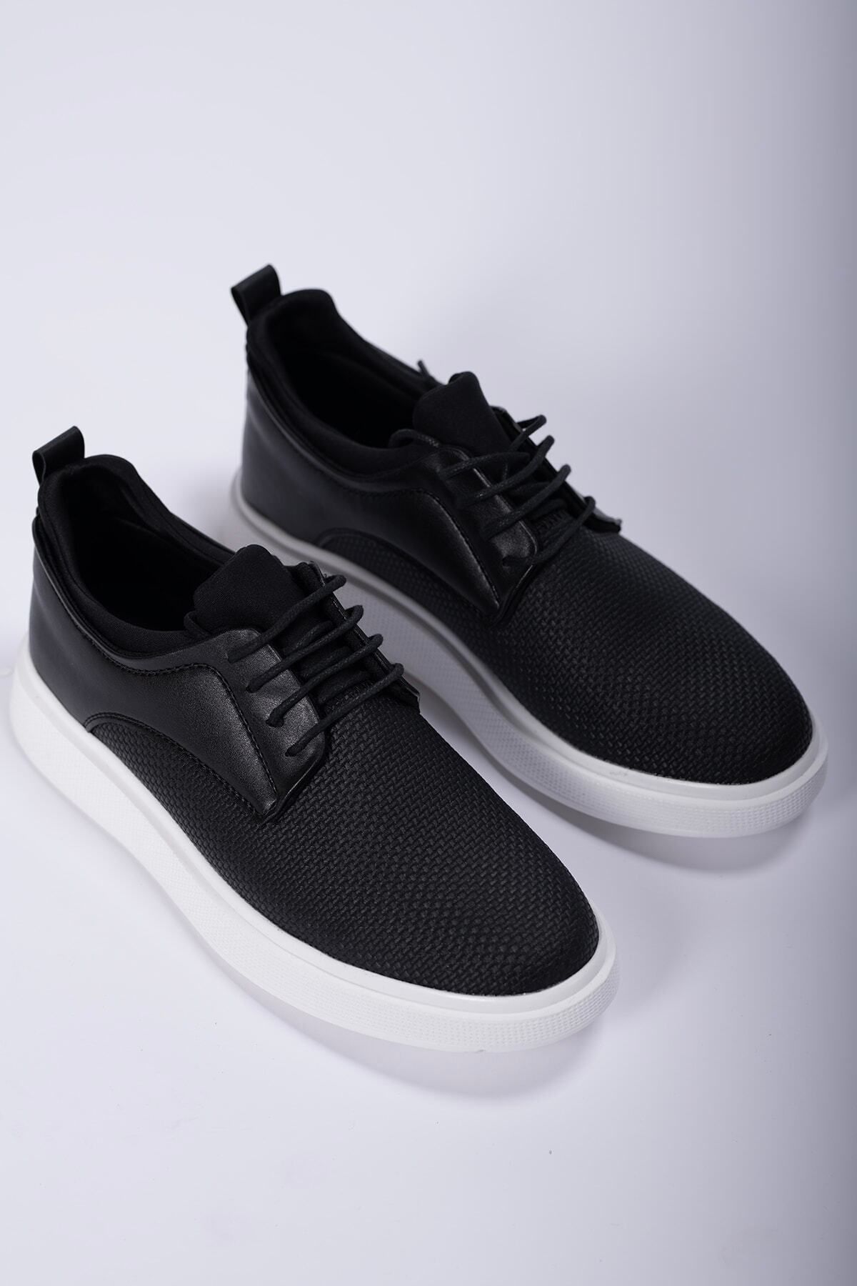 Riccon-Încălțăminte casual pentru bărbați 0012364   Negru împletit 5