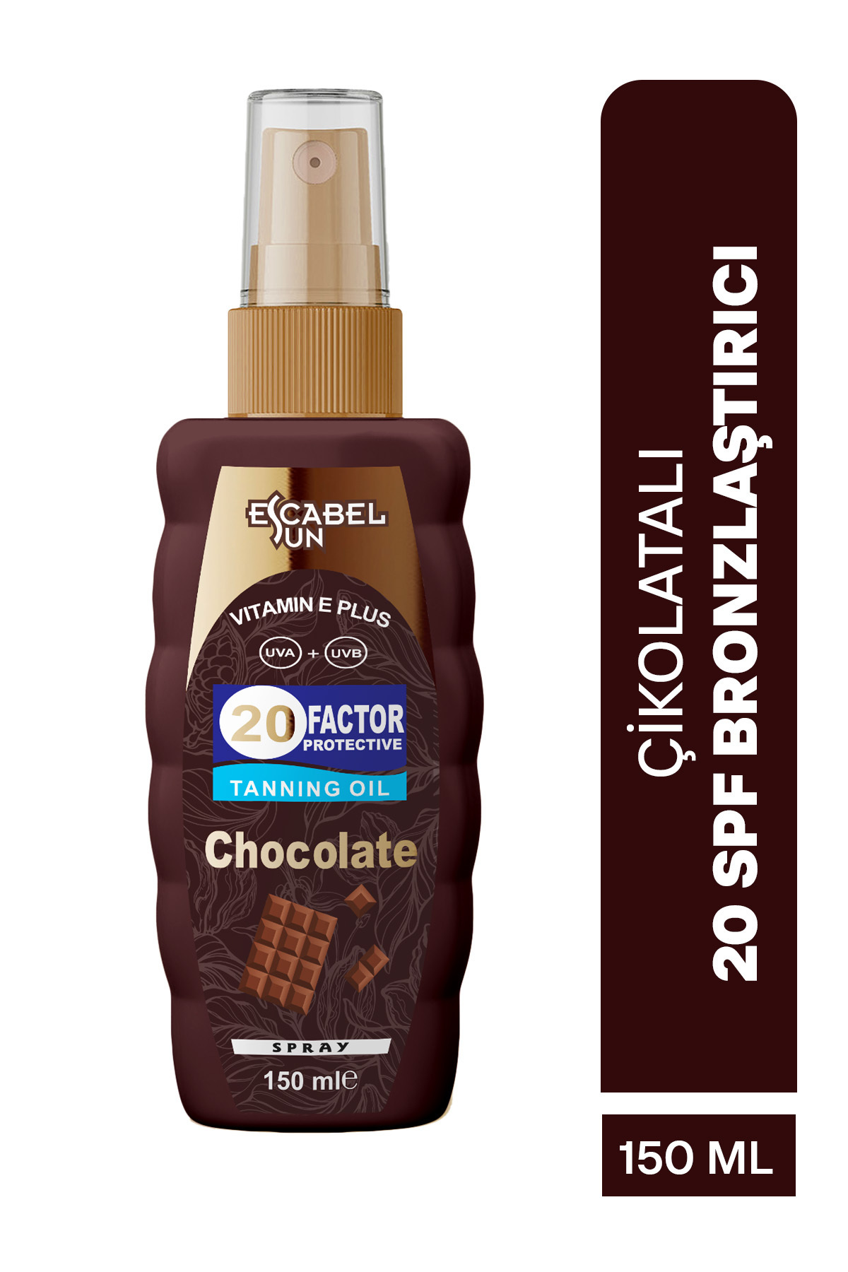 ESCABEL SUN 20 FACTOR TANNING OIL CHOCOLATE SPRAY 150ML