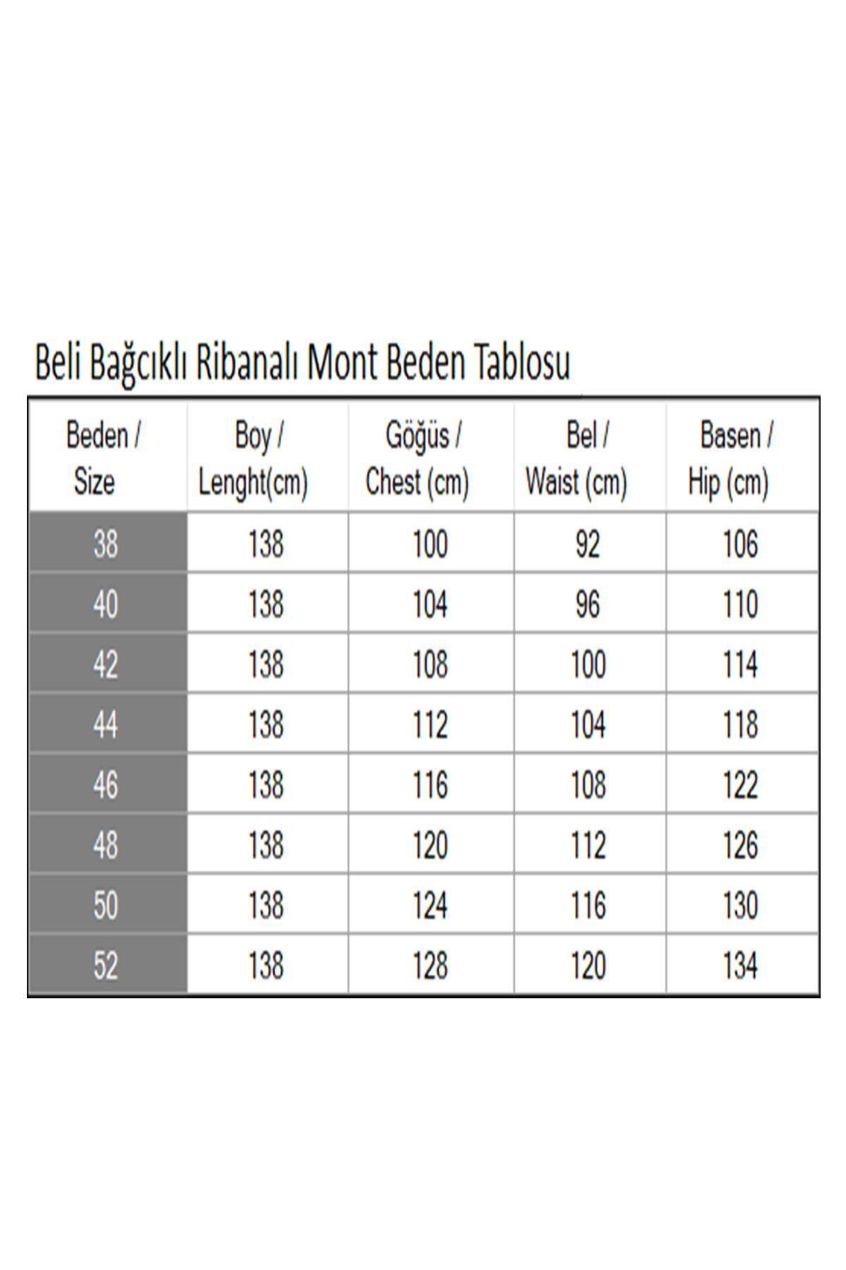 Modamihram-Taba 19215 - Palton cu dantelă în talie și nervuri 5