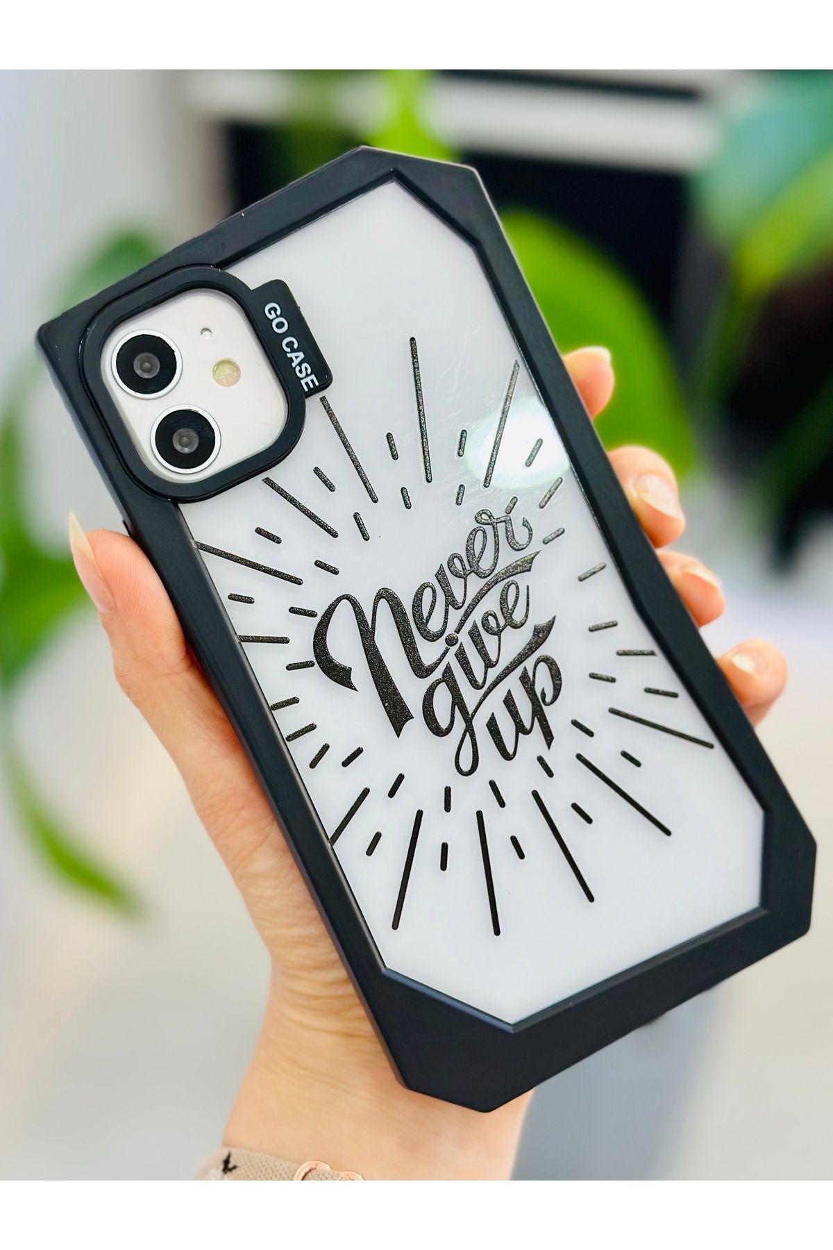 Go Aksesuar-حافظة من السيليكون الناعم المتوافقة مع هاتف Iphone 11 مع تصميم طباعة غير متماثل على الحافة 2