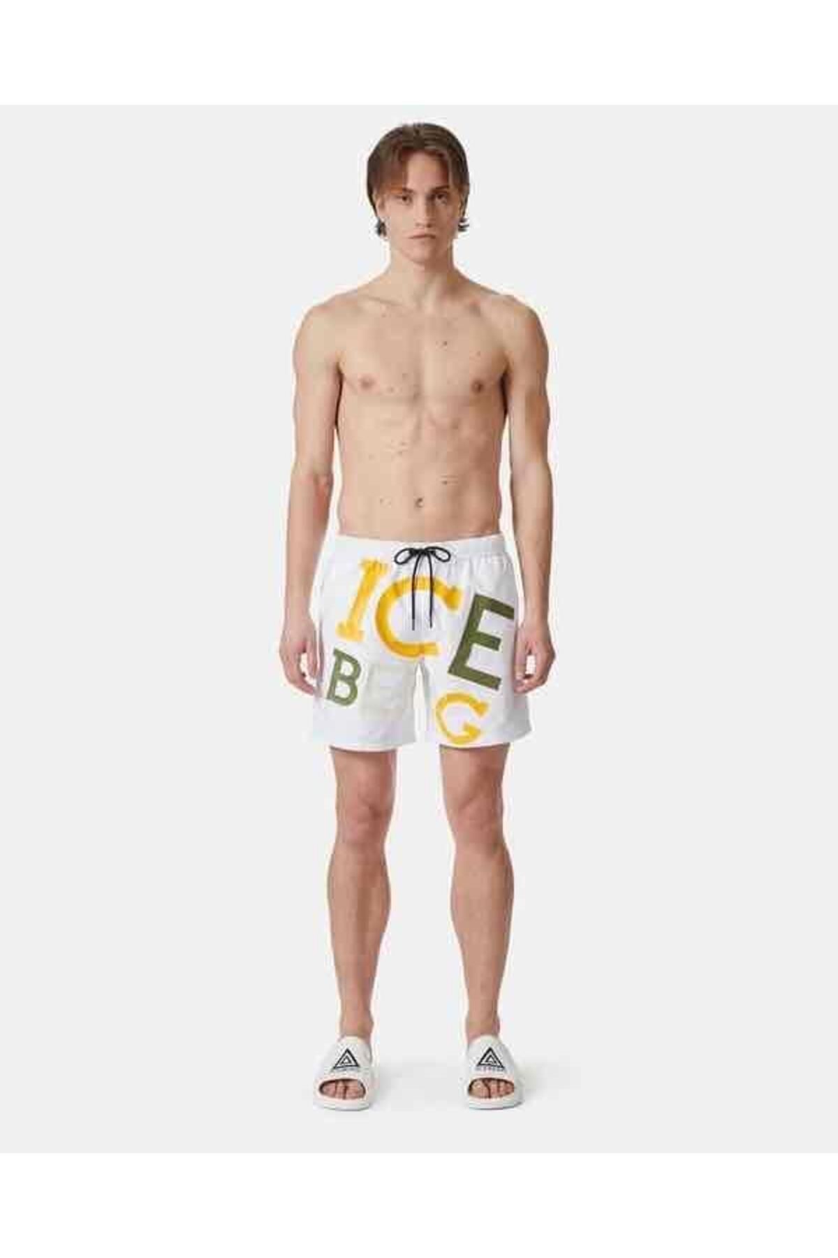 Iceberg-Palms İce3Mbm08 White Shorts 3