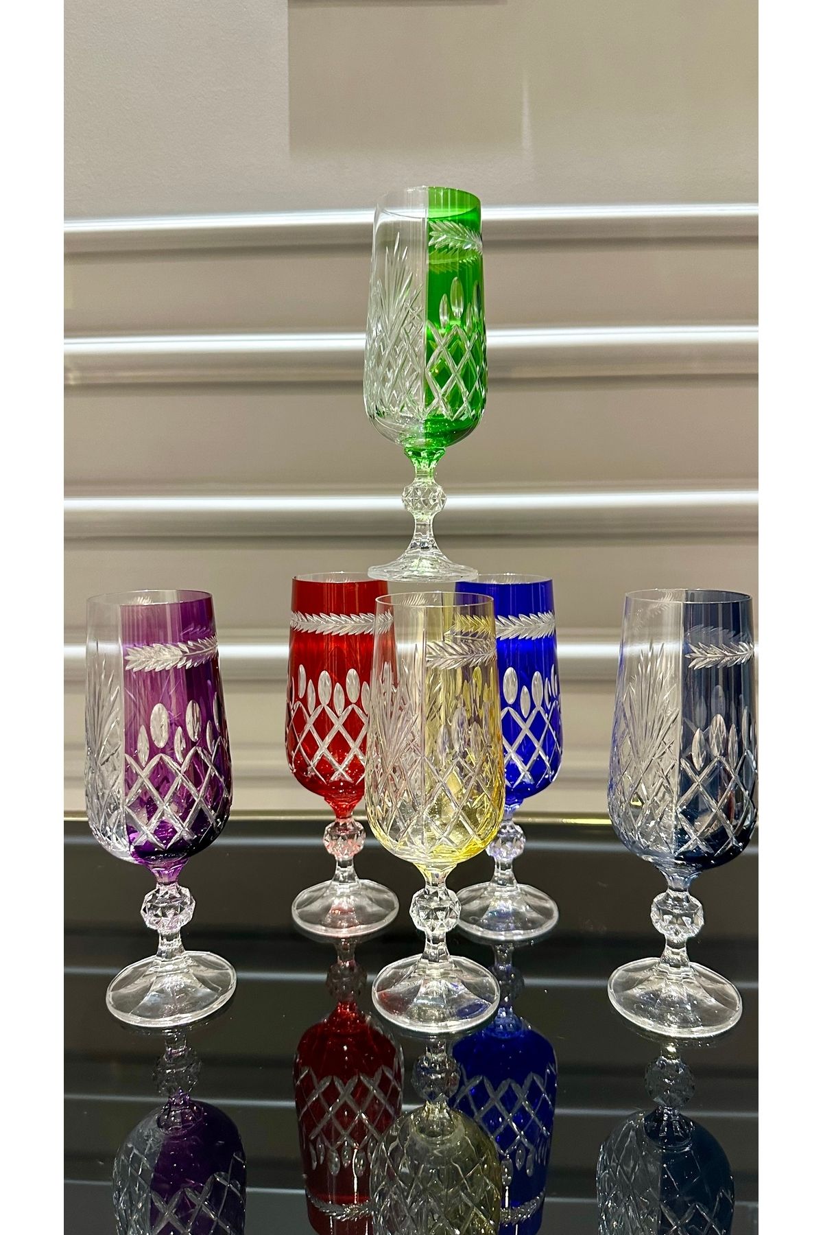 Bohemia-Crystal Colored Coffee Side Water Glass 3