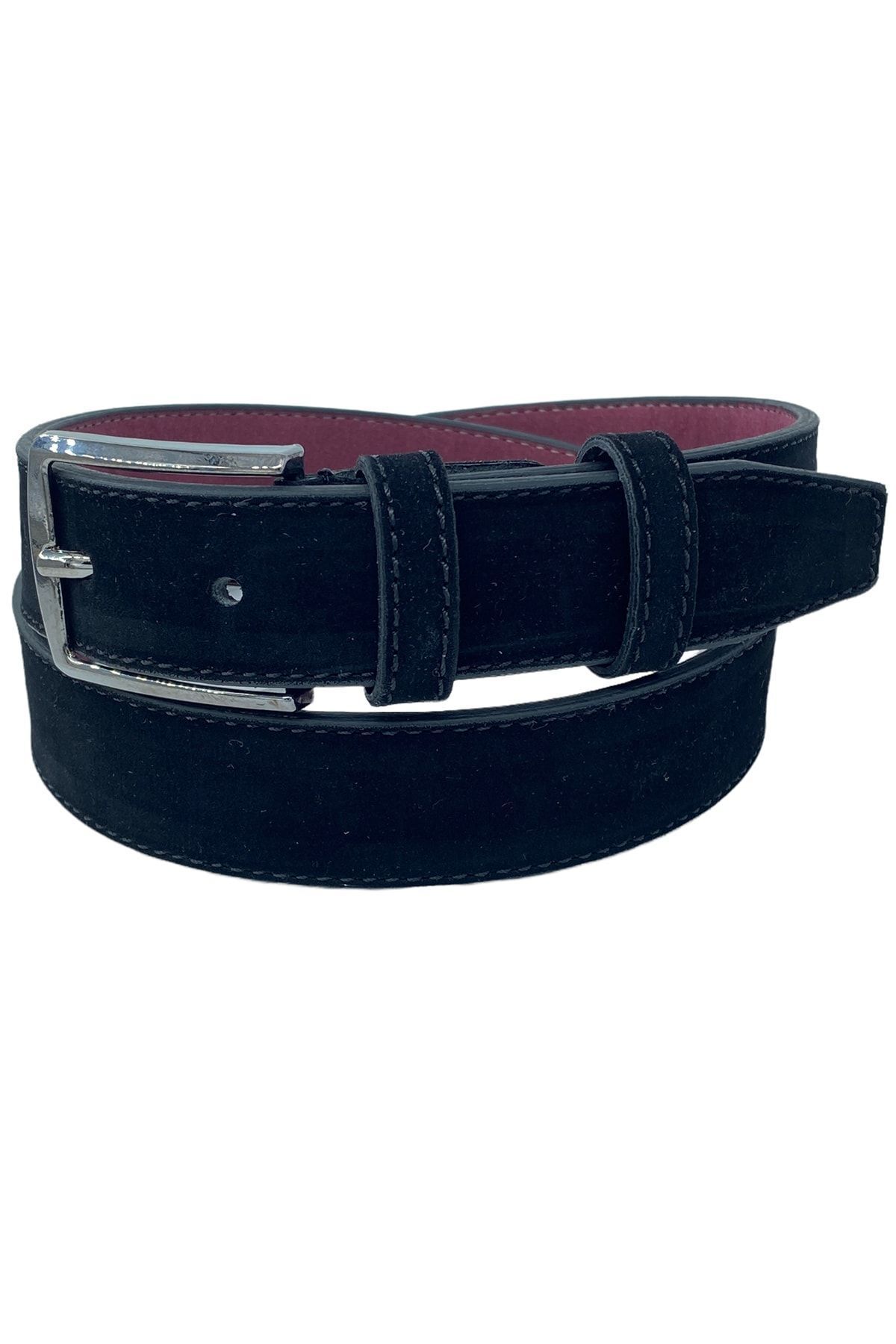 Süzer Deri-3 Pieces Black Navy Blue Brown 3 Cm Classic Faux Leather Children's Belt 6