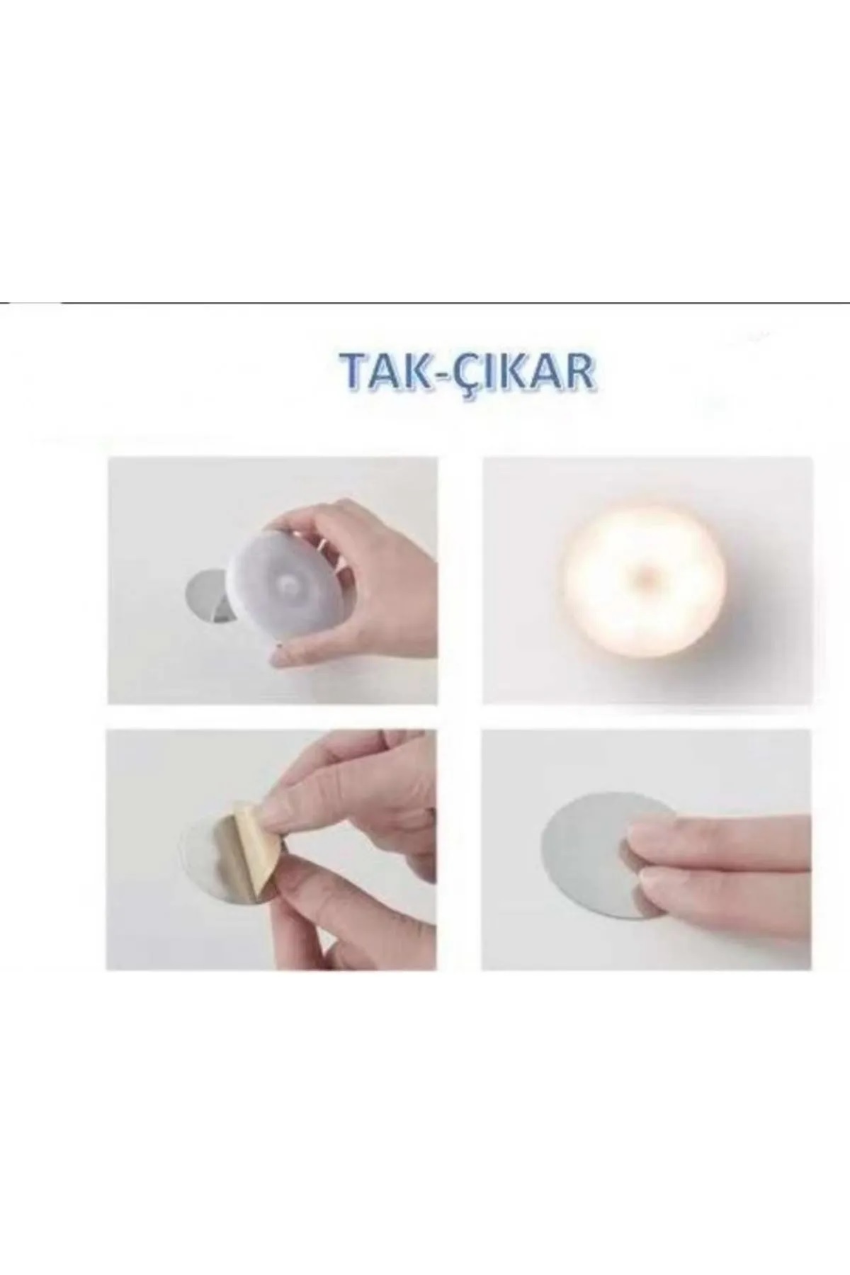 AmberLED 2 Adet Hareket Sensörlü Ledli Gece Lambası, Şarj Edilebilir, Ilık Günışığı, Dolap Içi Lamba