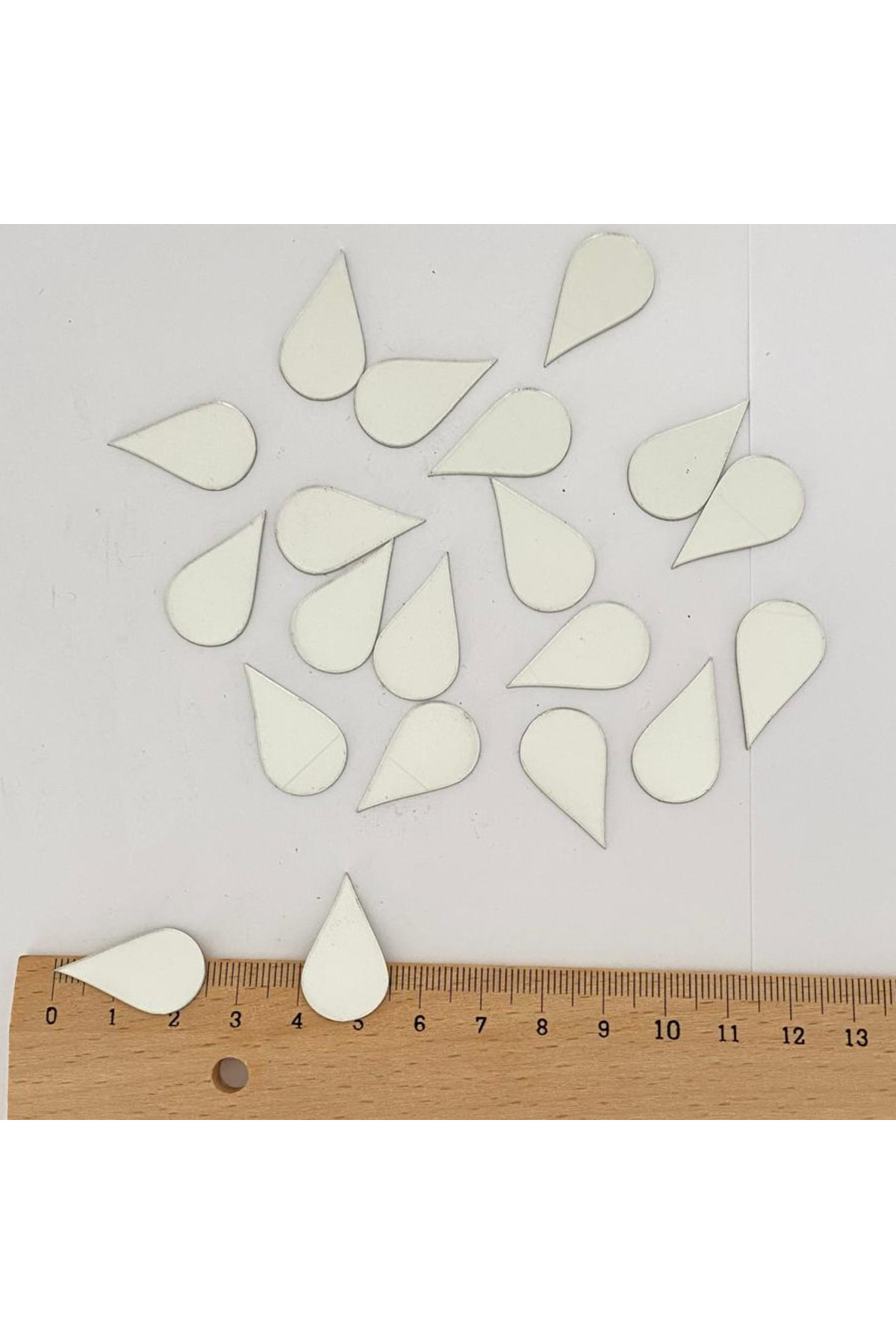 Proton 2,5cm Su Damlası Gümüs Renk Pleksi Yapışkanlı Mozaik Ayna 50 Adet