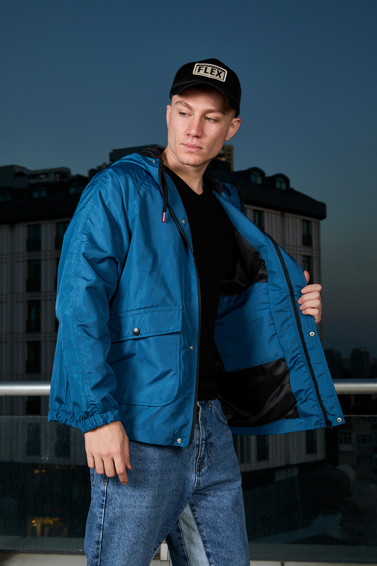 کاپشن مردانه آبی ABİLLİTA | OVERSİZE اورجینال - تصویر 3