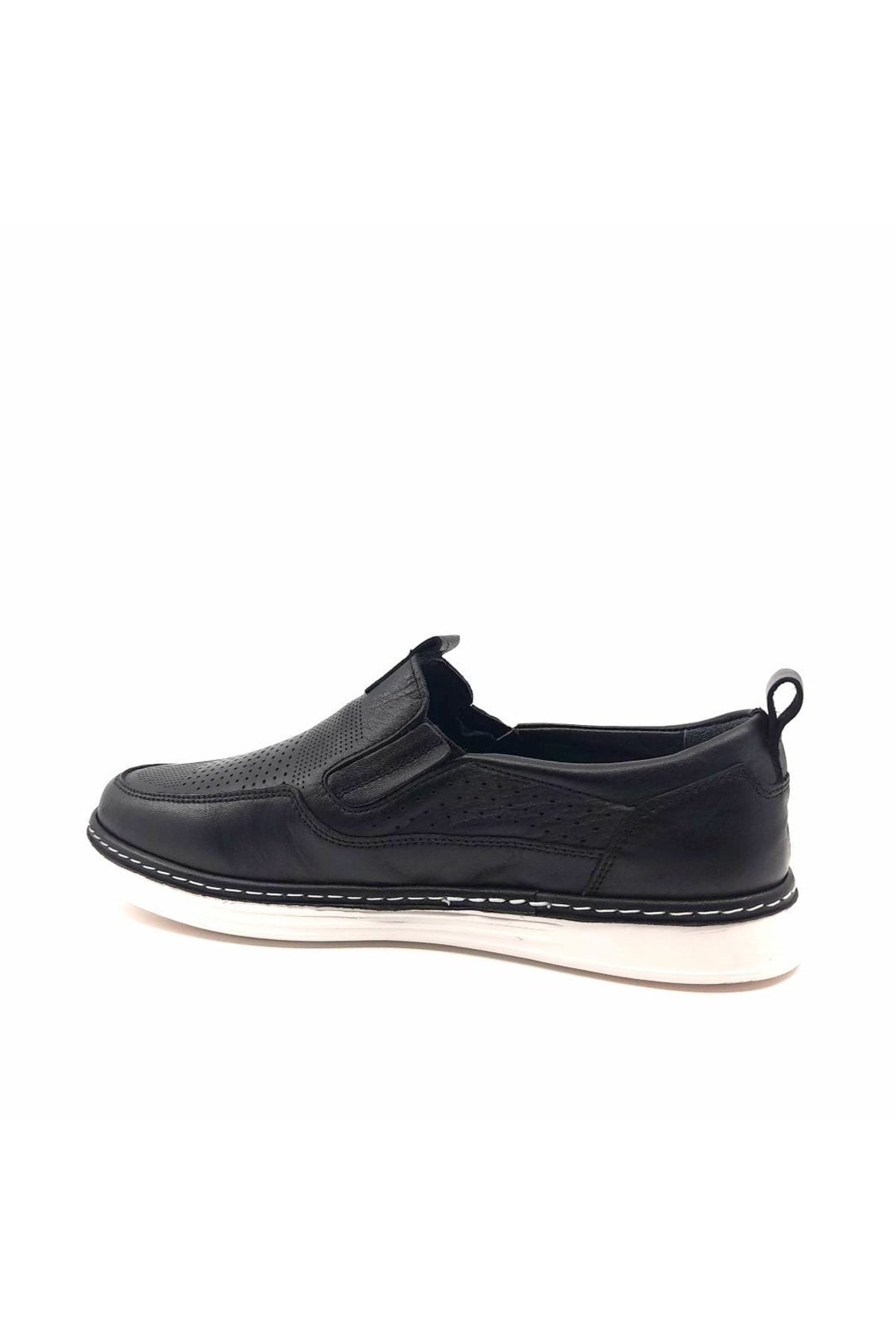 Rego-1526 Black Genuine Leather Casual Men's Shoes 2