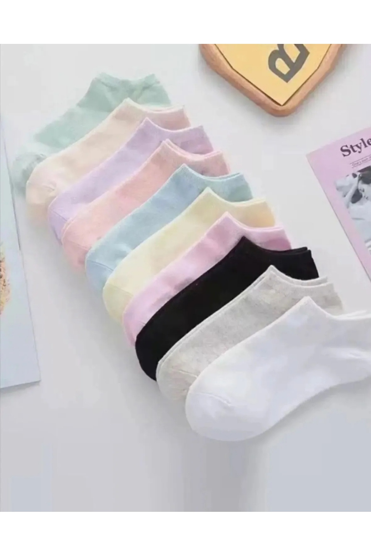 8 Li Unisex Çok Renkli Patik Çorap — görsel 1 · 3214836515300