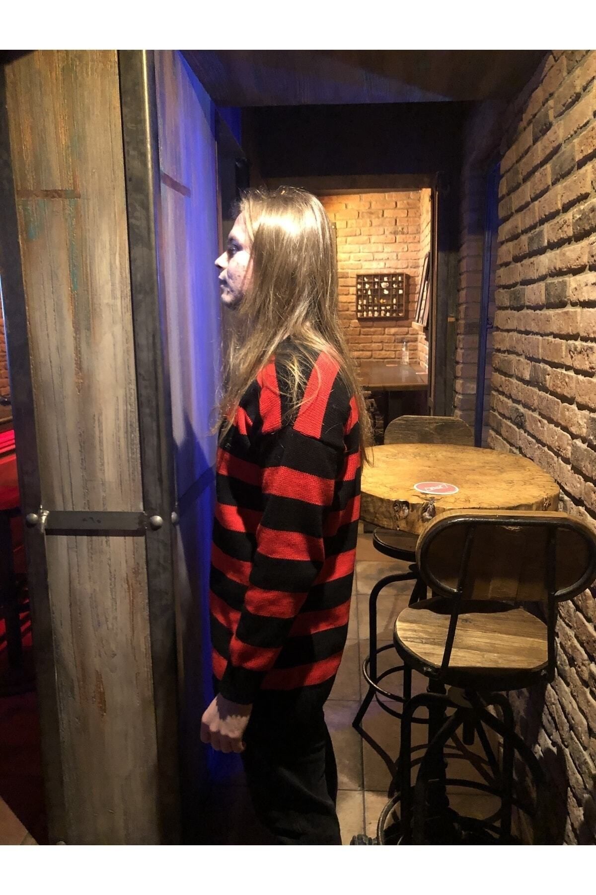 Saturn Clothing-Kurt Cobain Sweater, Oversize Sweater, Striped Sweater, Men's Sweater 5