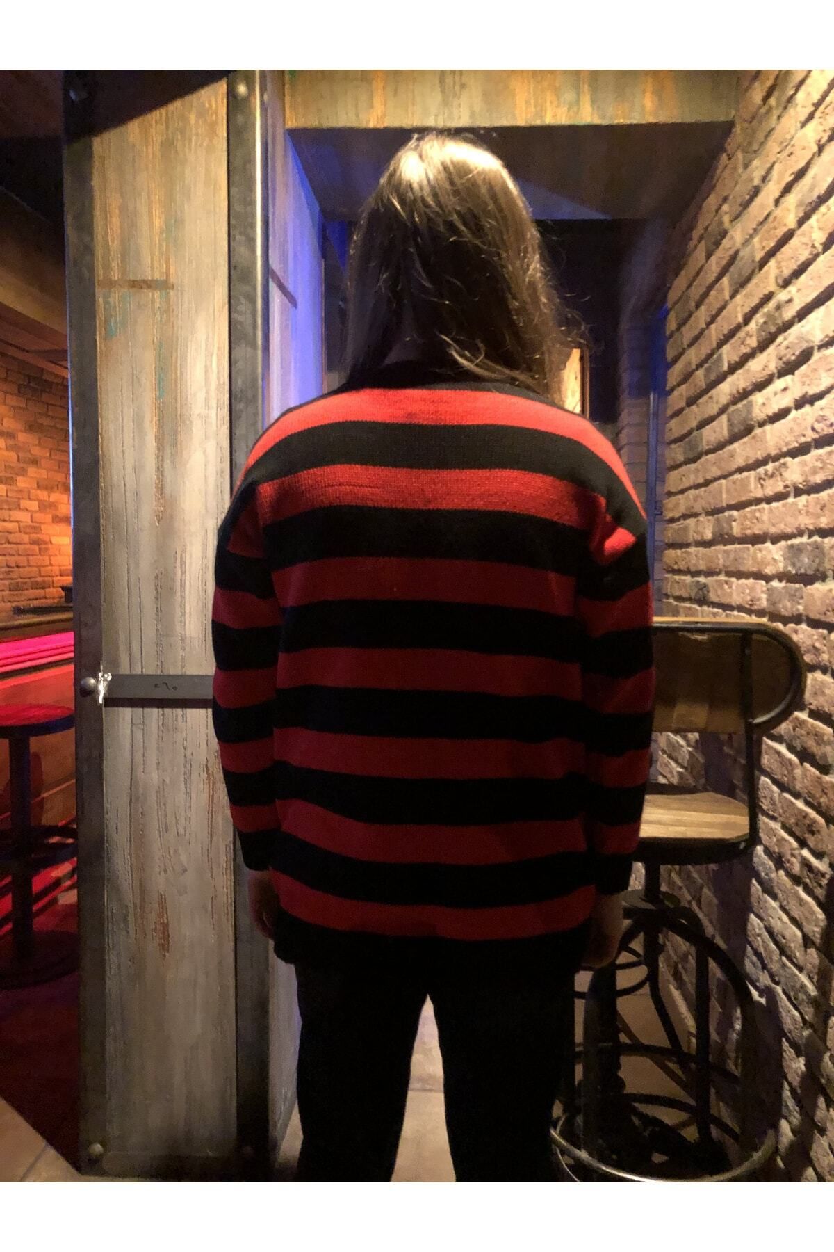 Saturn Clothing-Kurt Cobain Sweater, Oversize Sweater, Striped Sweater, Men's Sweater 4