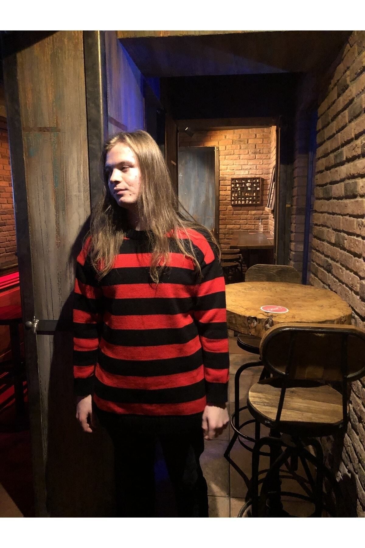 Saturn Clothing-Kurt Cobain Sweater, Oversize Sweater, Striped Sweater, Men's Sweater 3