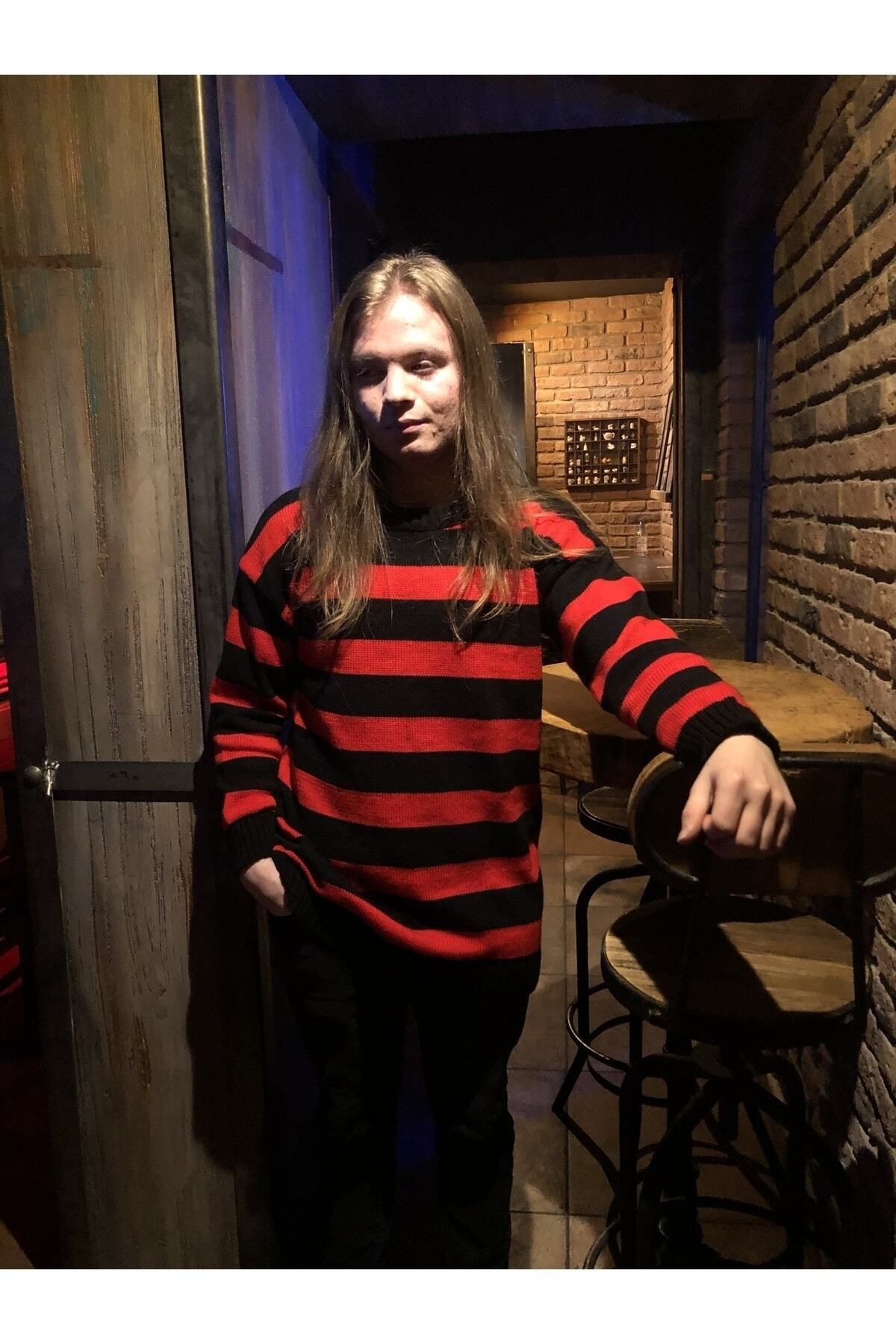 Saturn Clothing-Kurt Cobain Sweater, Oversize Sweater, Striped Sweater, Men's Sweater 2