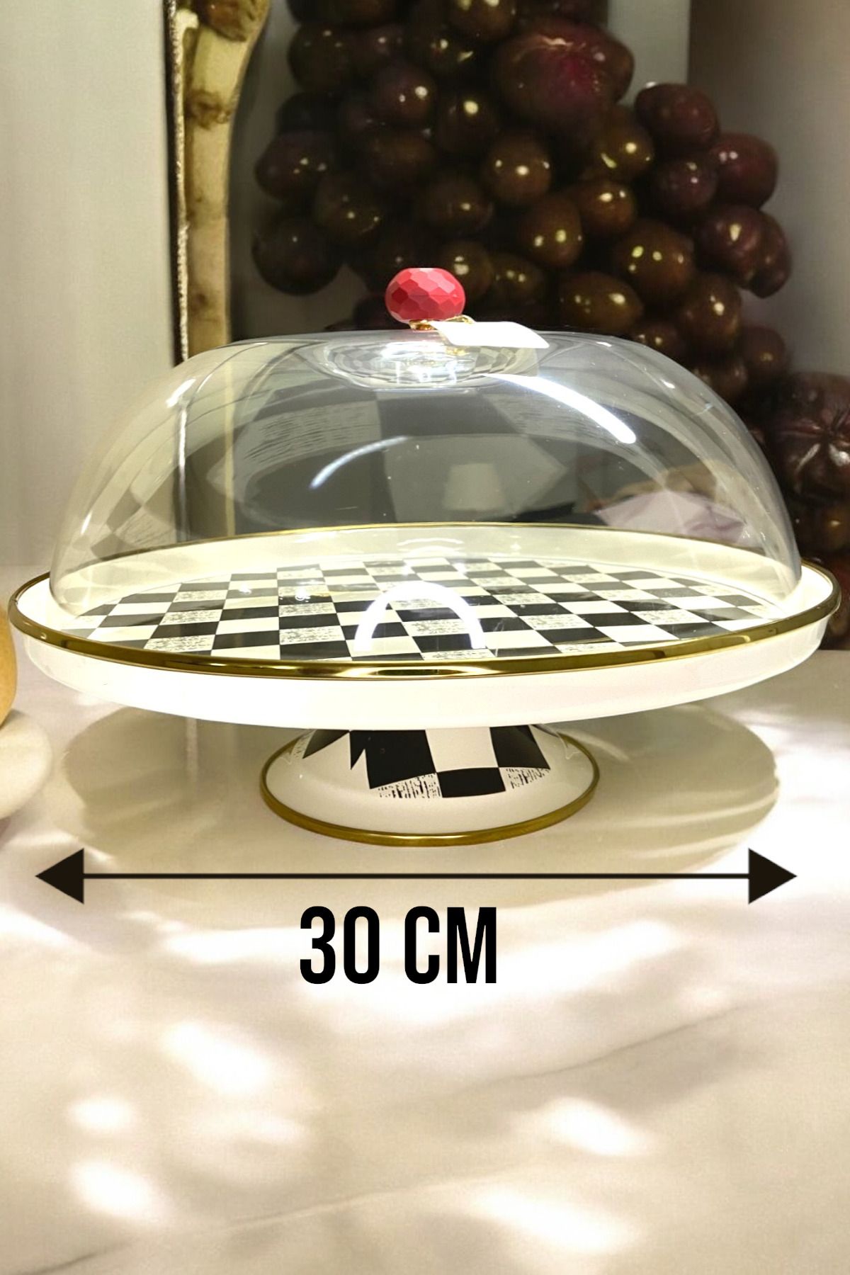 Paçi-Elite Class Checkerboard Patterned Cake Jar 3
