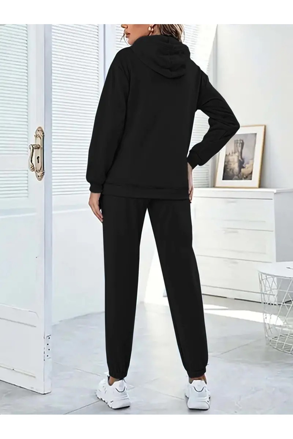 ست لباس ورزشی Unisex Zip-Up — مشکی EYAX-BBNUFET01 — تصویر 2 از 3