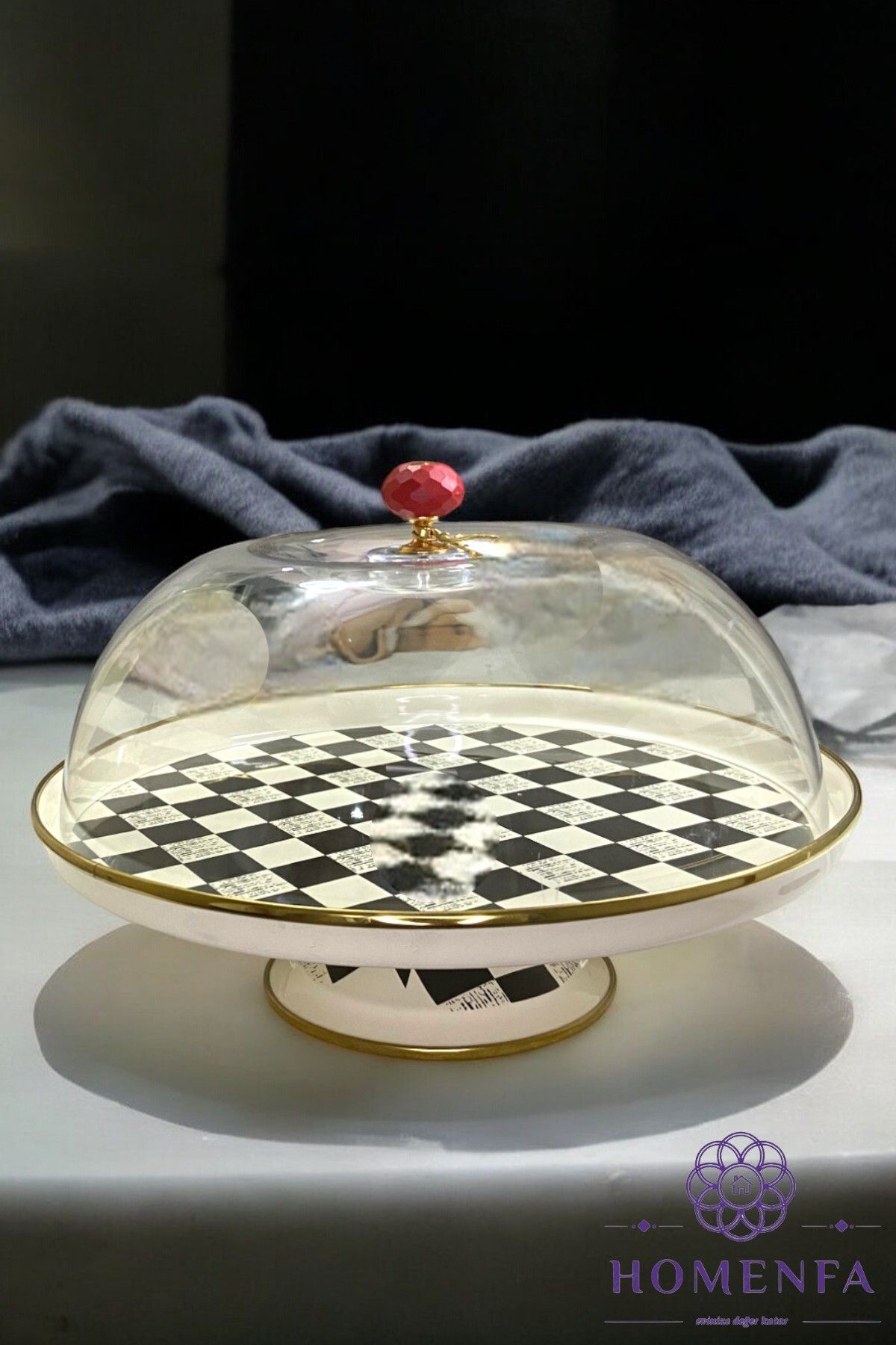 Paçi-Elite Class Checkerboard Patterned Cake Jar 2