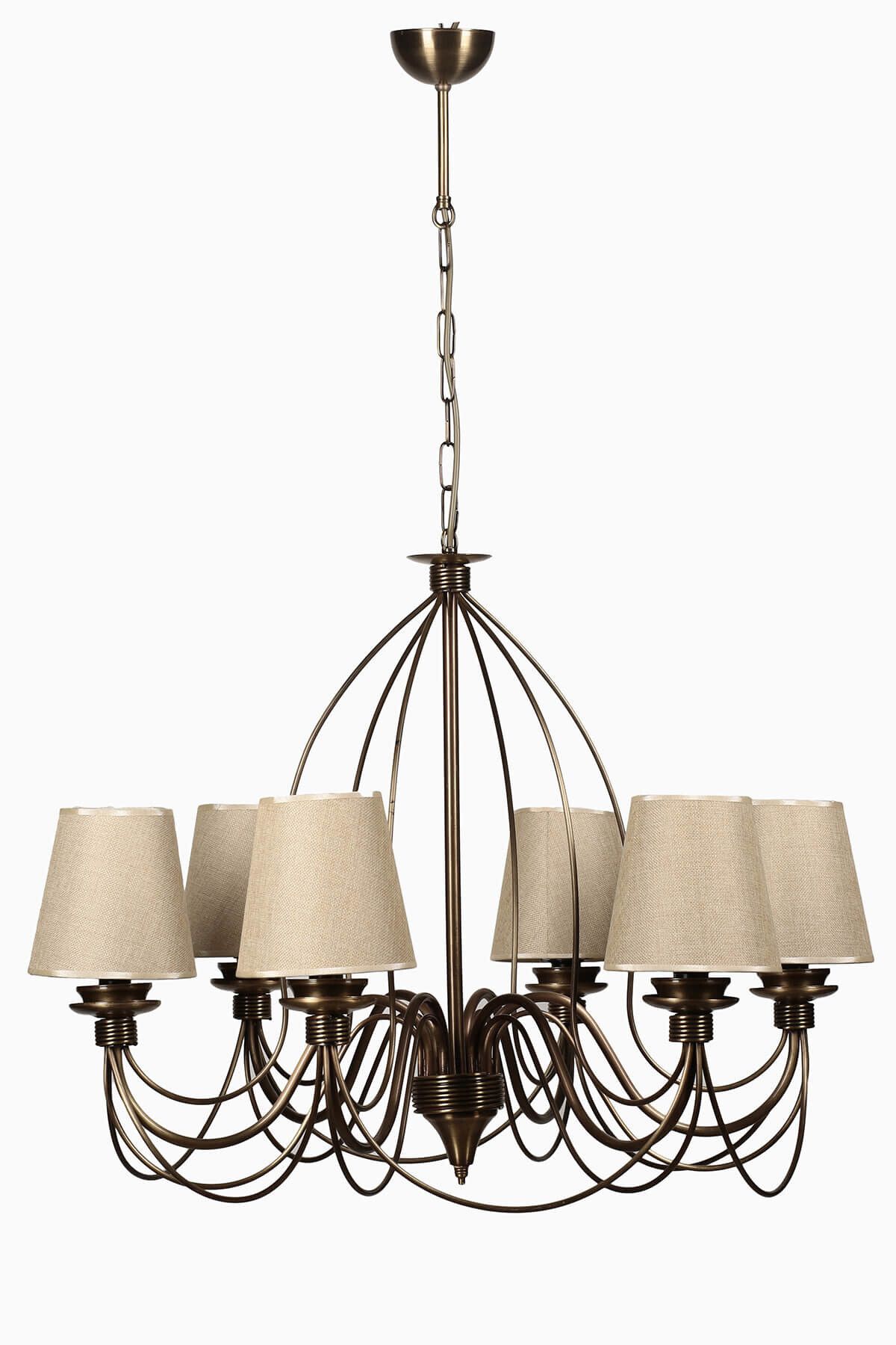 Lumexx-Berfin Antique Set of 6 with Wicker Lampshade - 7758-6 1