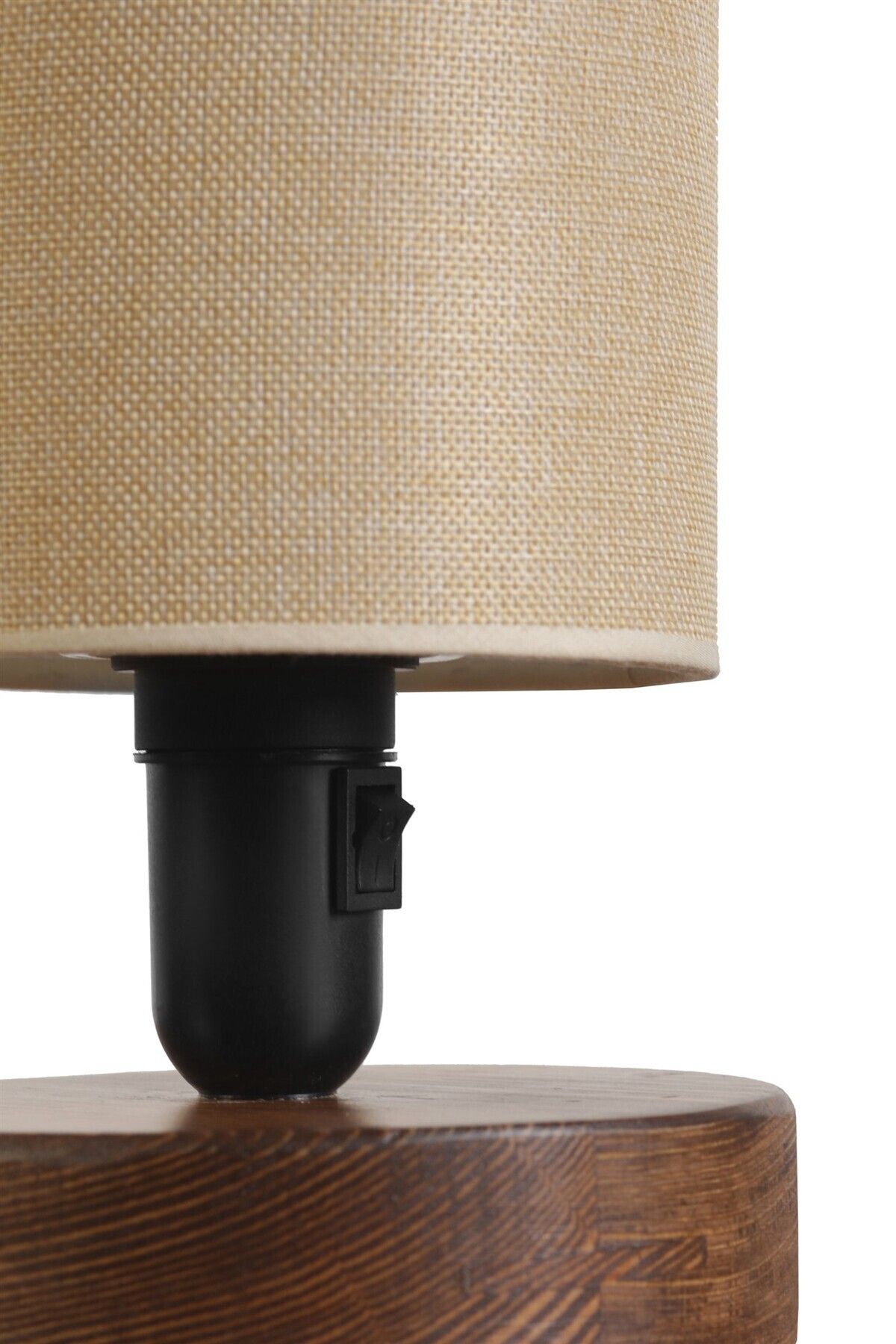 Lumexx-AYÇA - Walnut Table Lamp with Light Wicker Lampshade 4