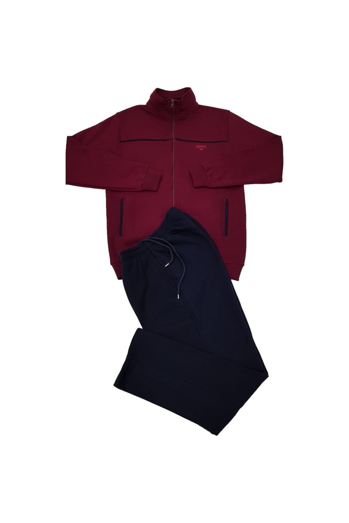 SİMENTİ Erkek Fermuarlı İçi Pamuklu Kalın Kumaşlı Dik Yaka Eşofman Takım
