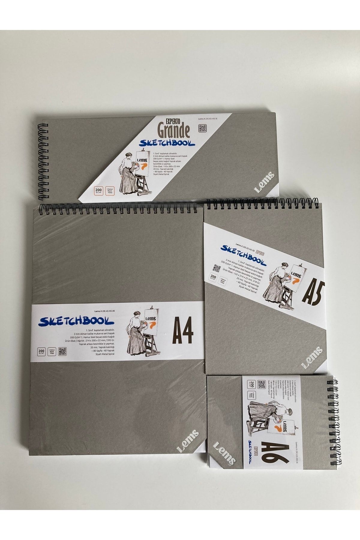 Lemsstudio-مجموعة إكسبيرتو 200 جرام مكونة من 4 قطع A5-A4-A6-Grand (SKETCHBOOK) كراسة الرسم 2