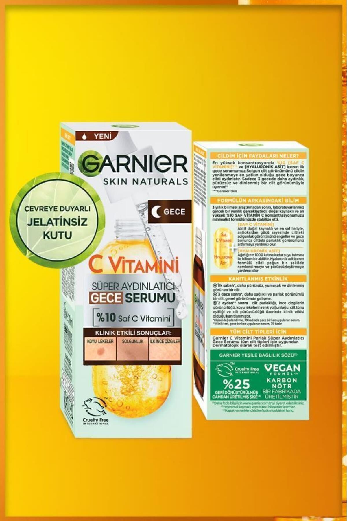 سرم پوست شب ویتامین C 10 ٪ نیازینامید + اسید سالیسیلیک Garnier